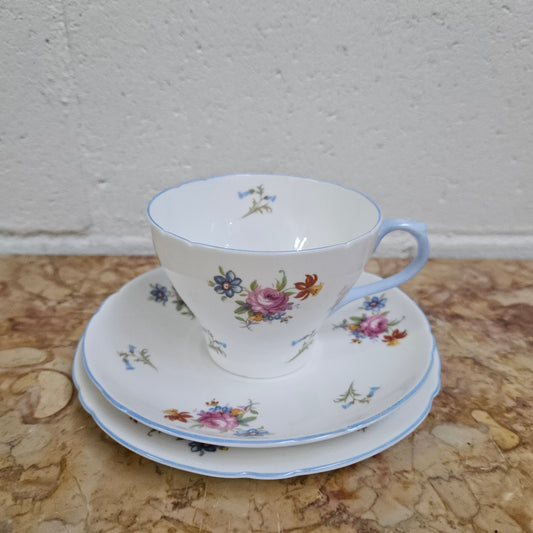 Shelley "Rose" Floral and Bluebell"Trio 2326