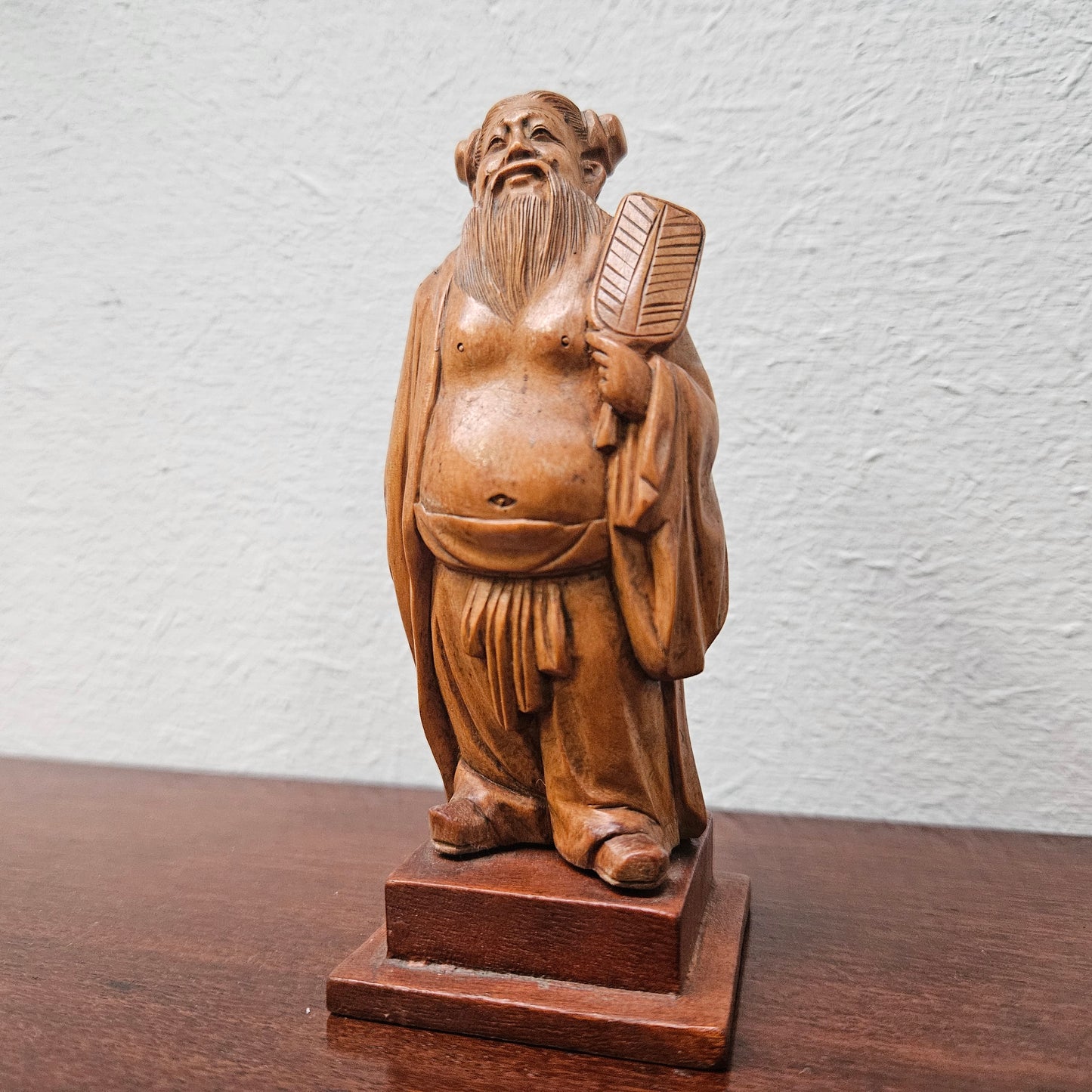 Antique Hand Carved Chinese Boxwood Scholar