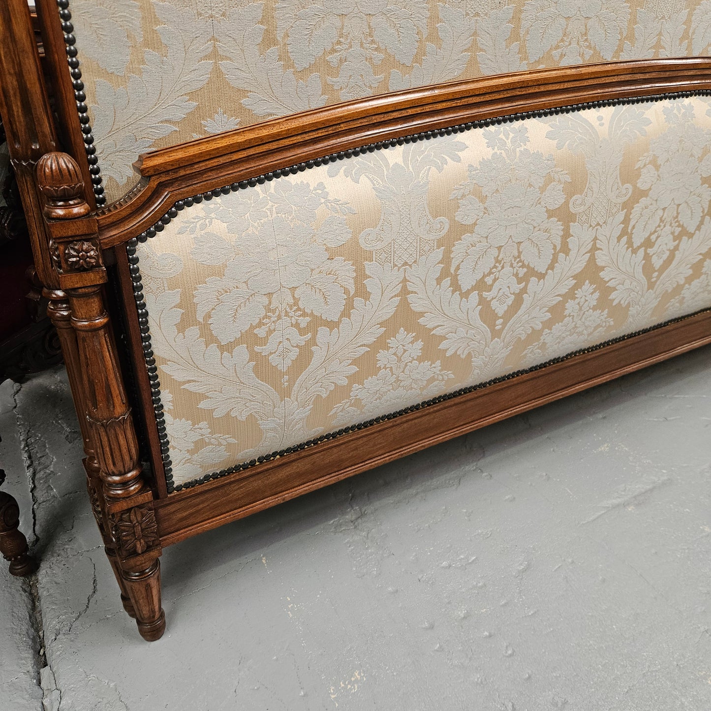 19th Century Louis XVI Style Walnut King Size Bed