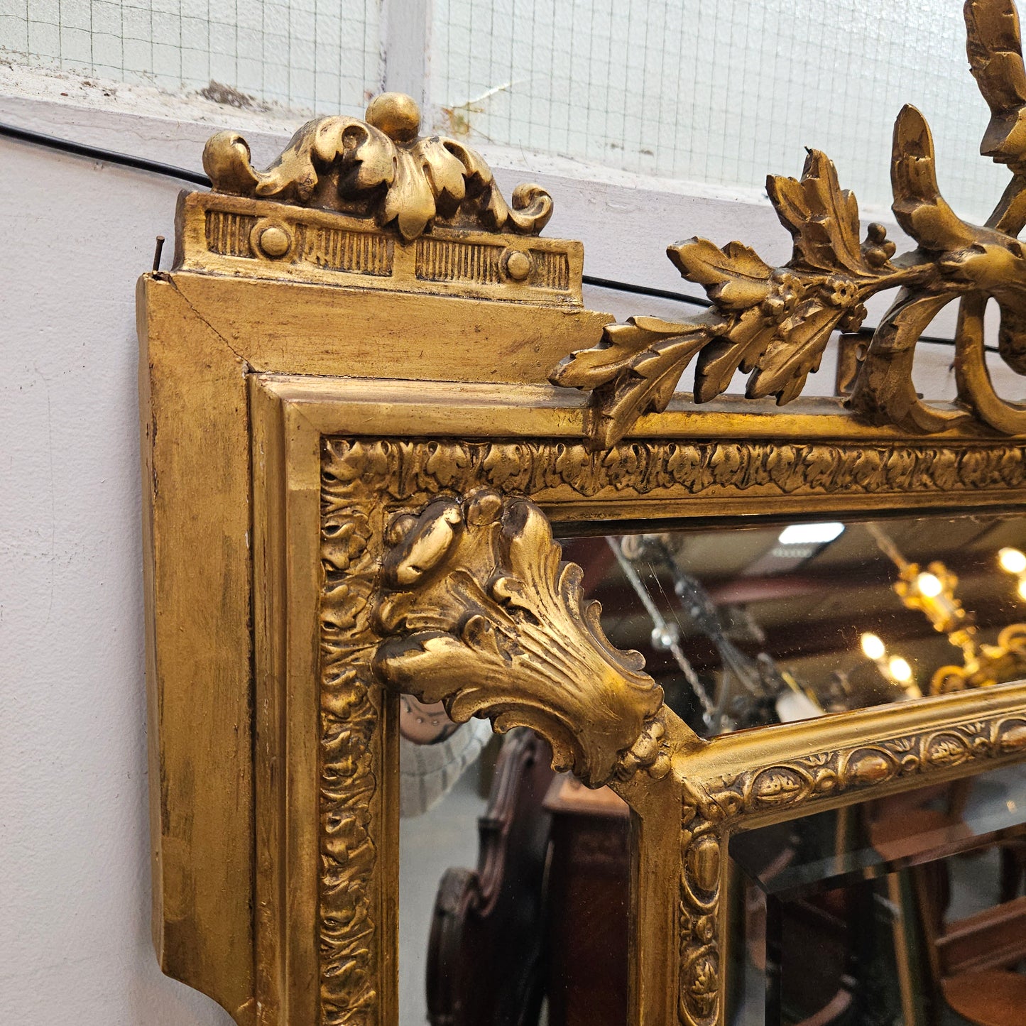 Rare French Louis XV Style Large Cushion Mirror
