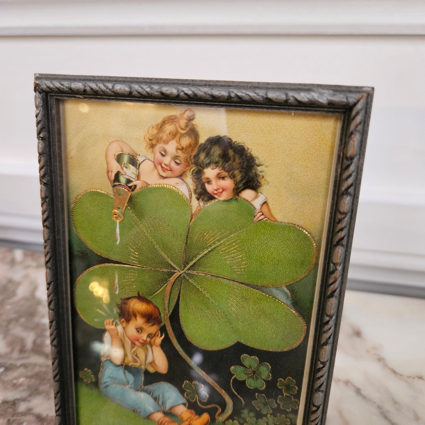 Charming Vintage Post card in vintage frame