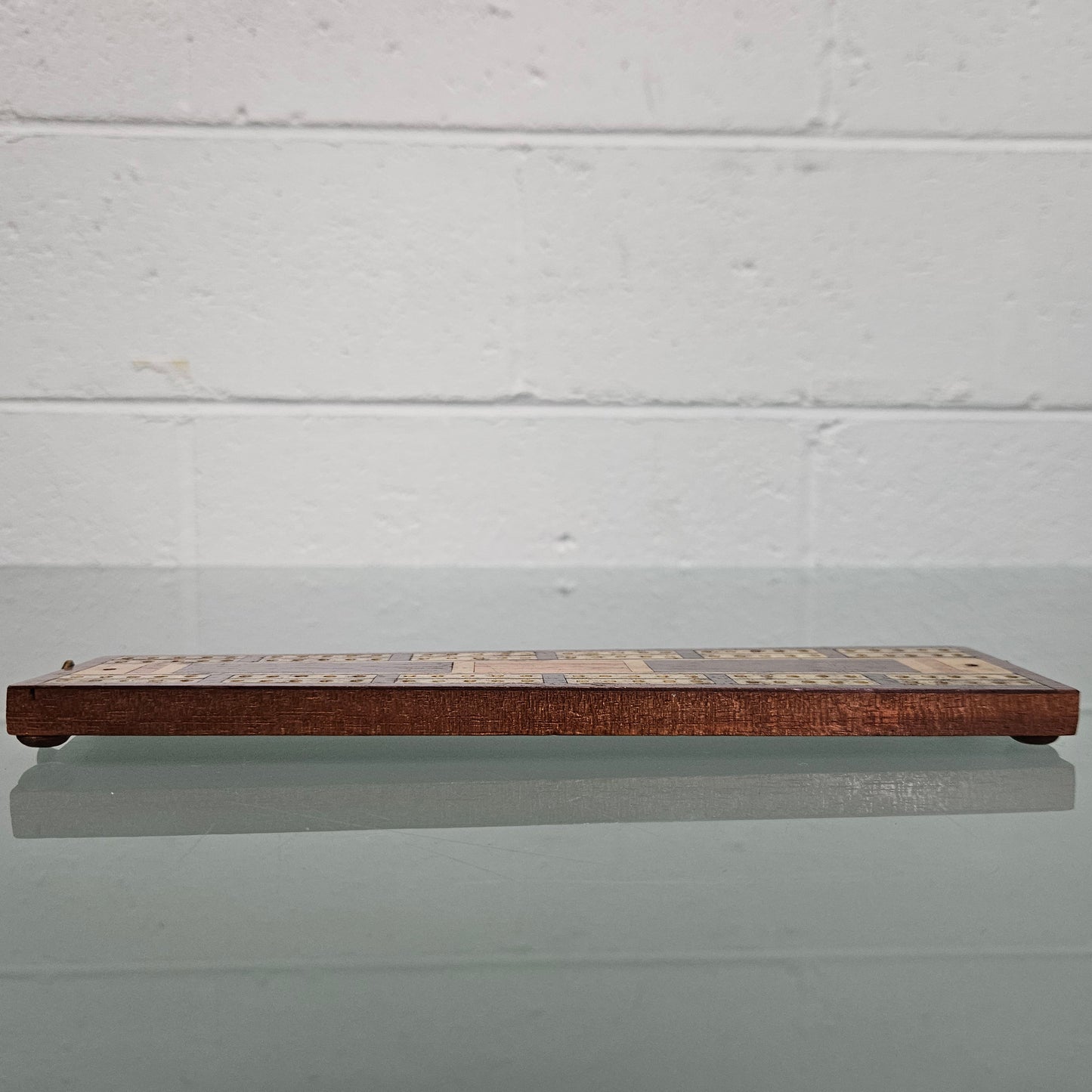 Antique Cribbage Inlaid Timber Board
