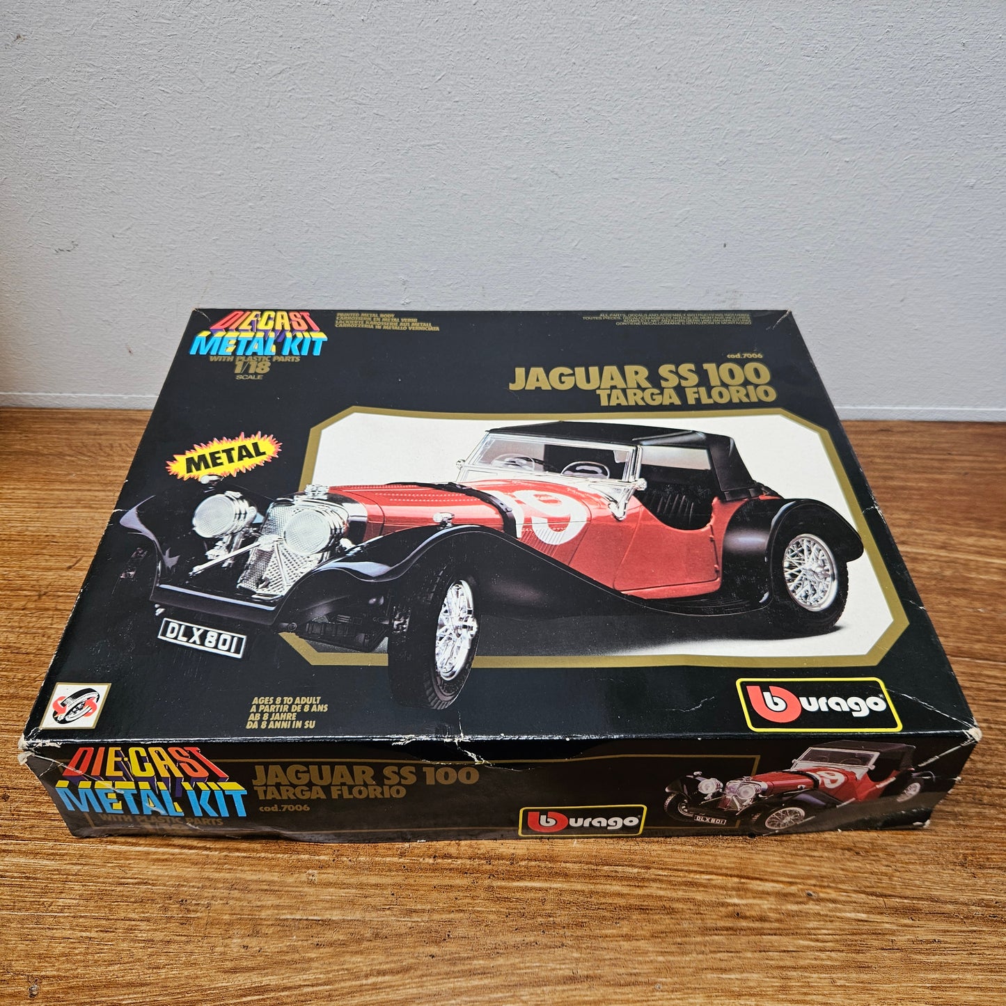 Vintage Boxed (Original) 1:18 Burago Jaguar SS100 Targa Florio Kit
