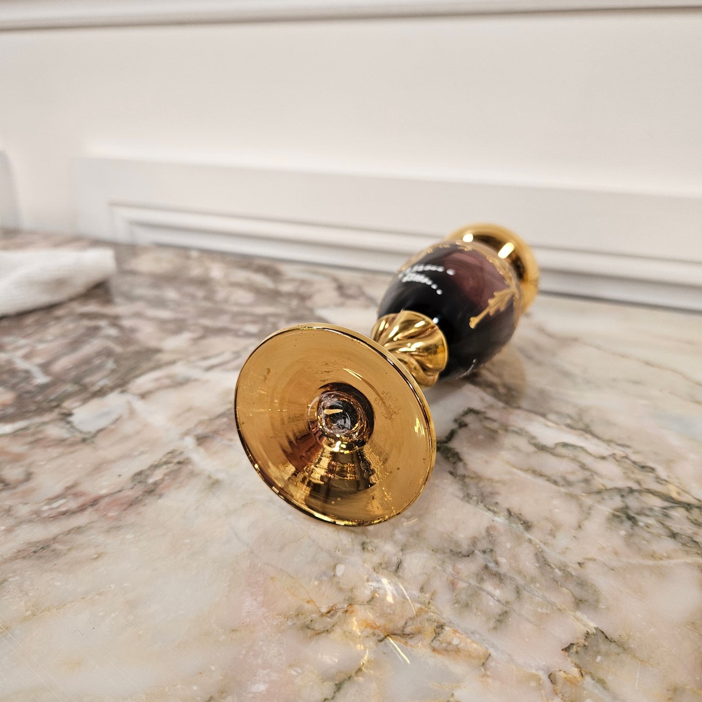 Vintage Glass Gilded Vase
