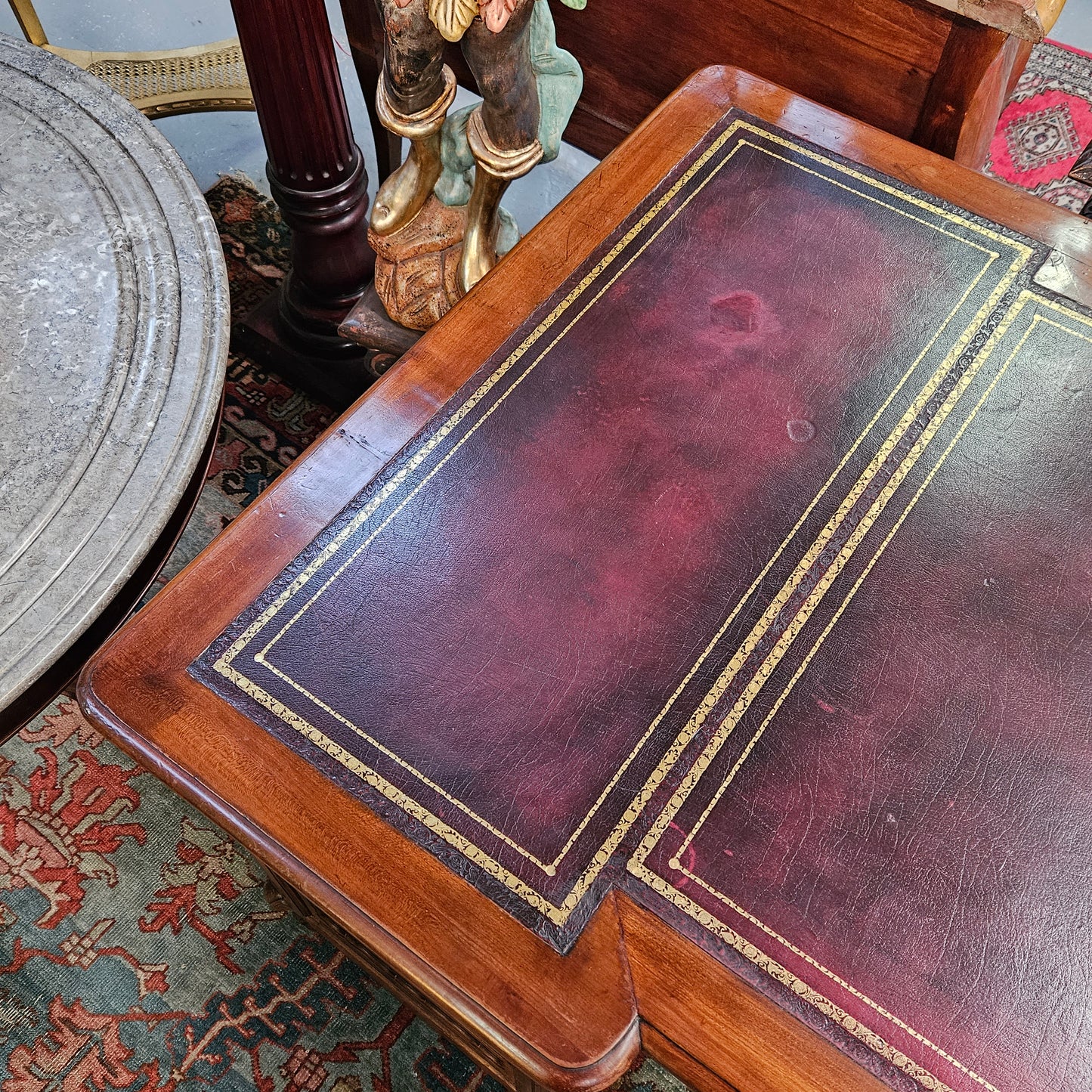 Stunning French Louis XV Style Leather Top Desk