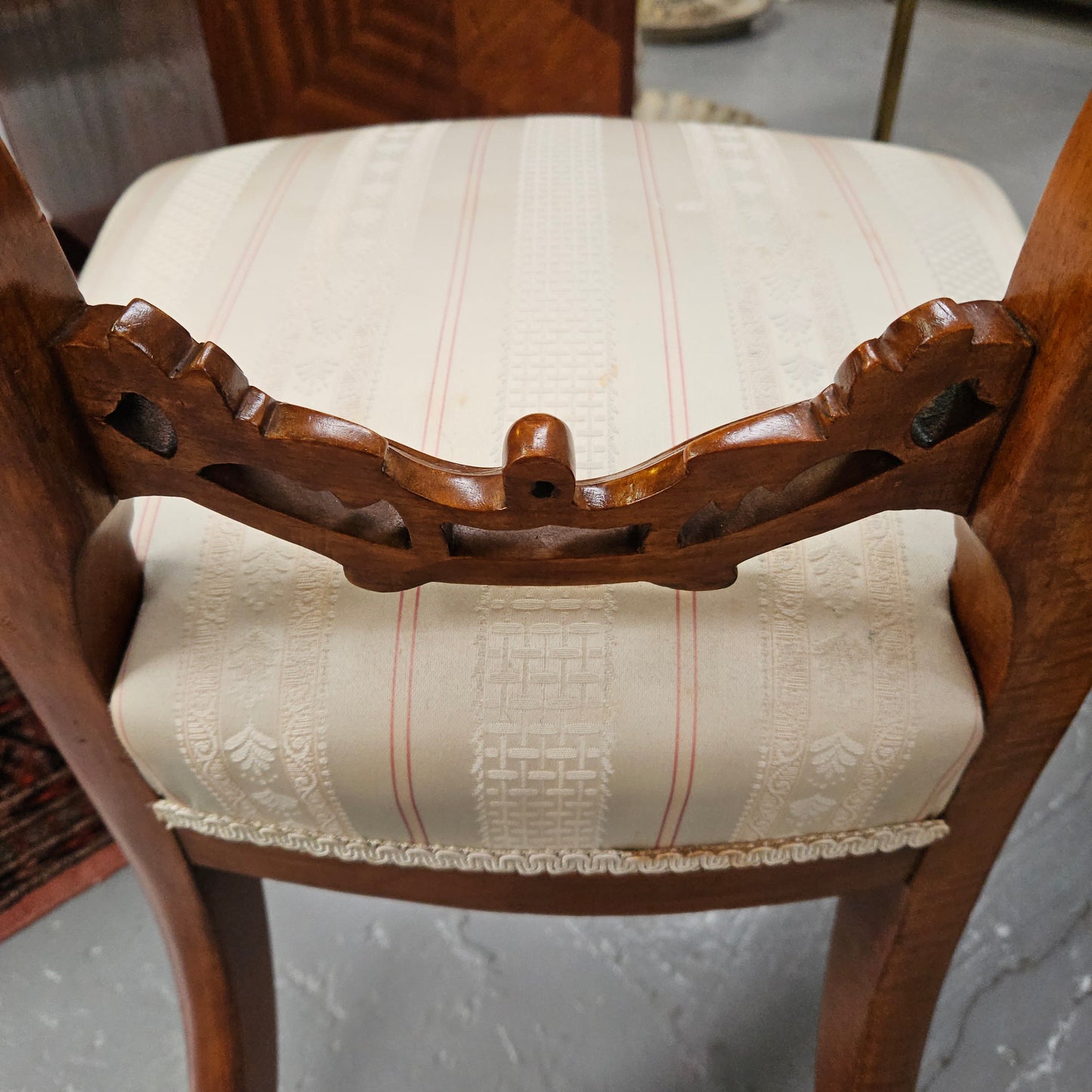 Victorian Walnut Carved Back Side Chair