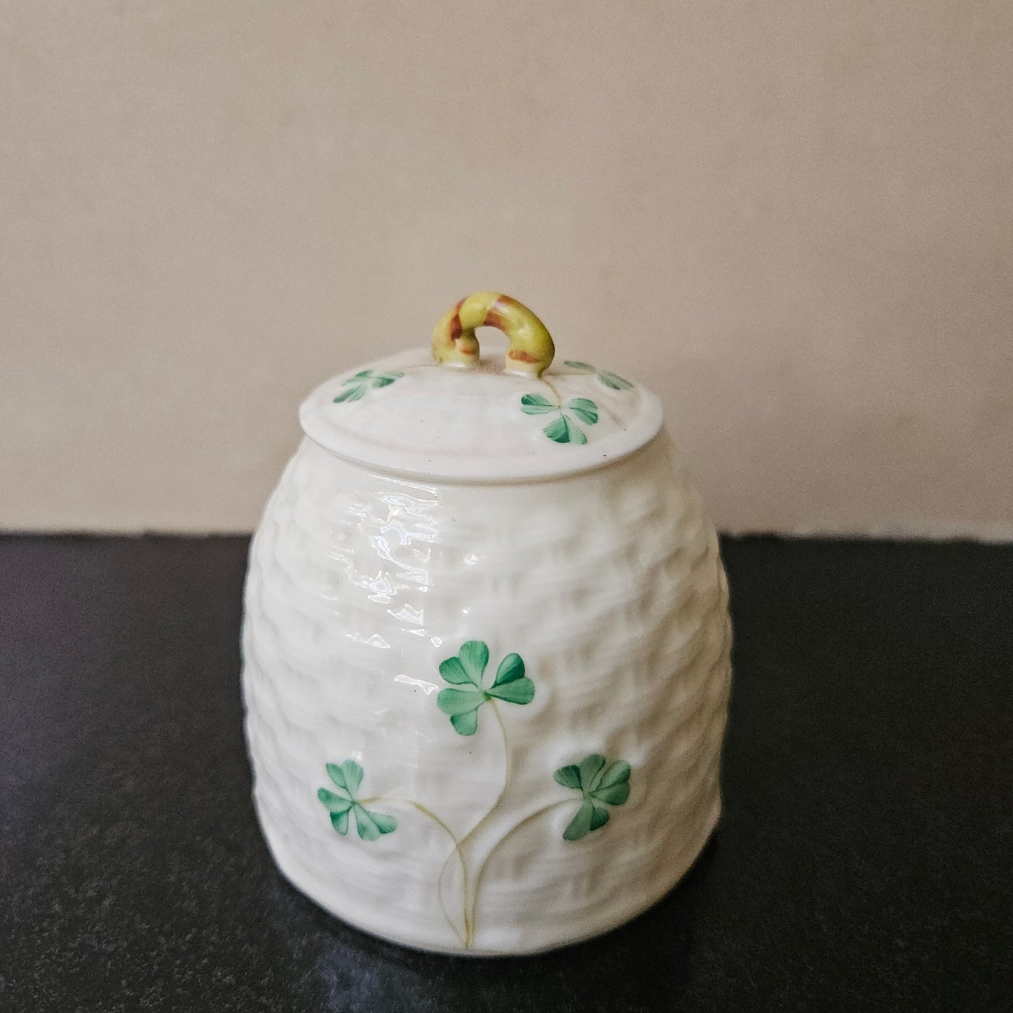 Belleek China Honey Pot