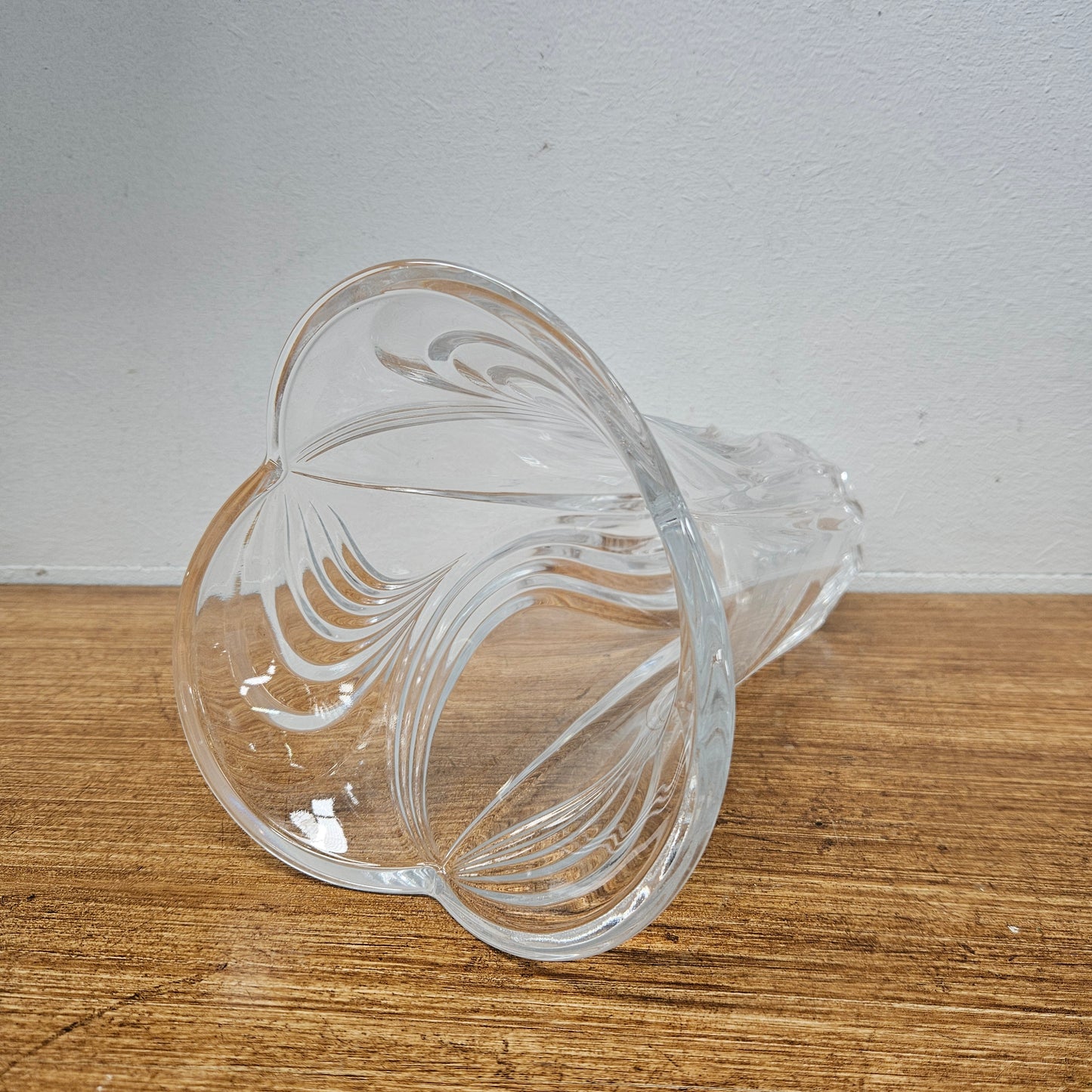 Vintage Swirl Design Crystal Vase