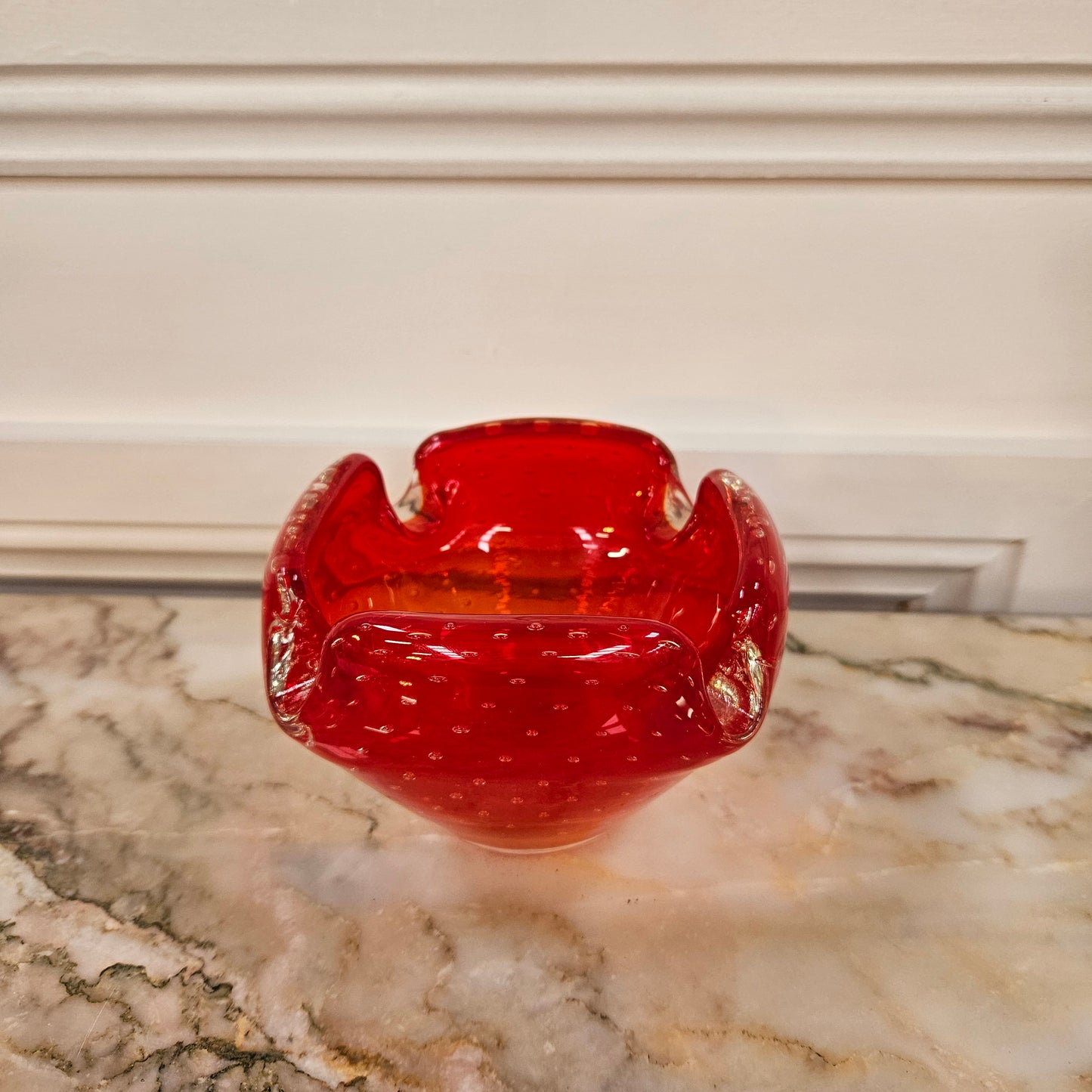 Murano Style Amberina Glass Bowl
