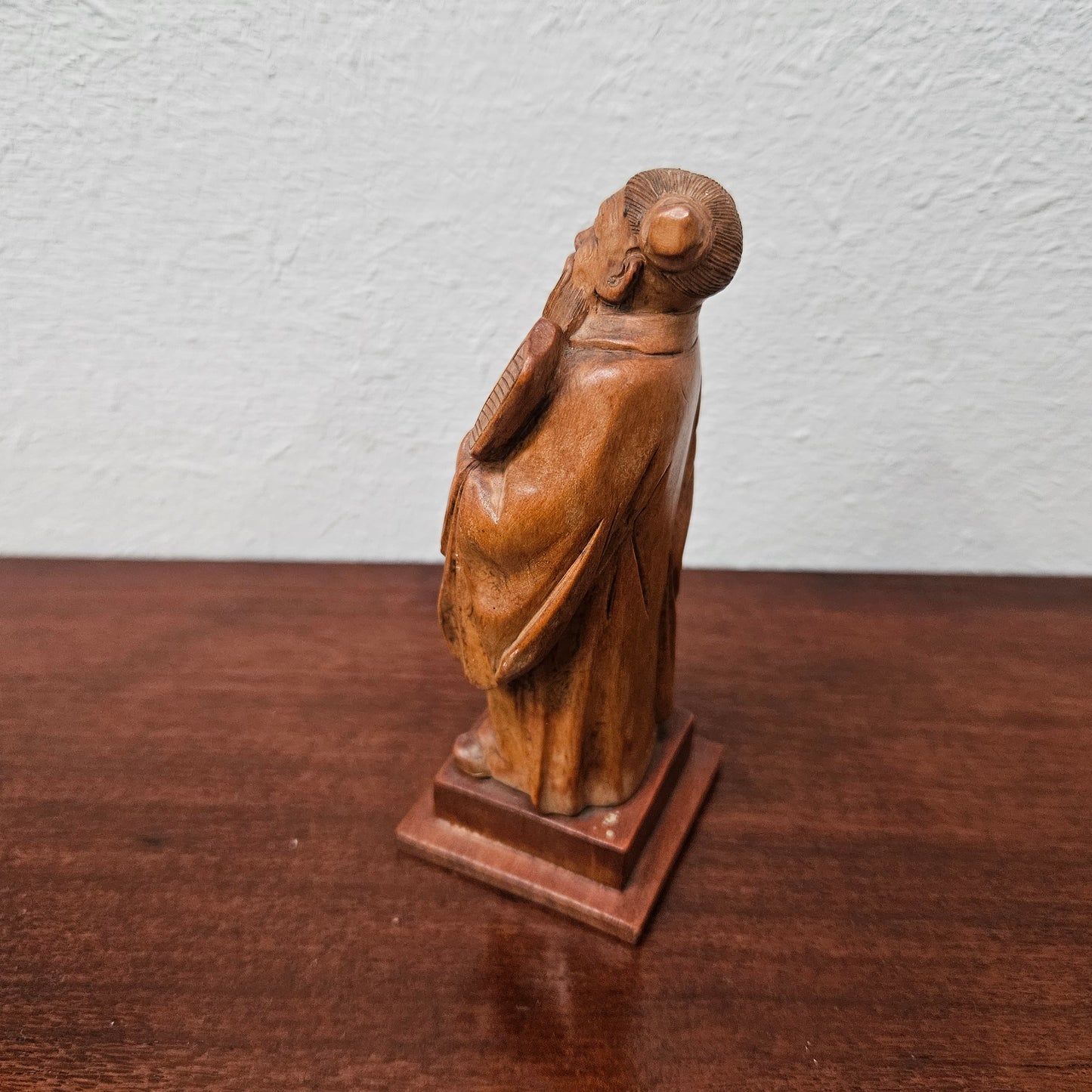 Antique Hand Carved Chinese Boxwood Scholar