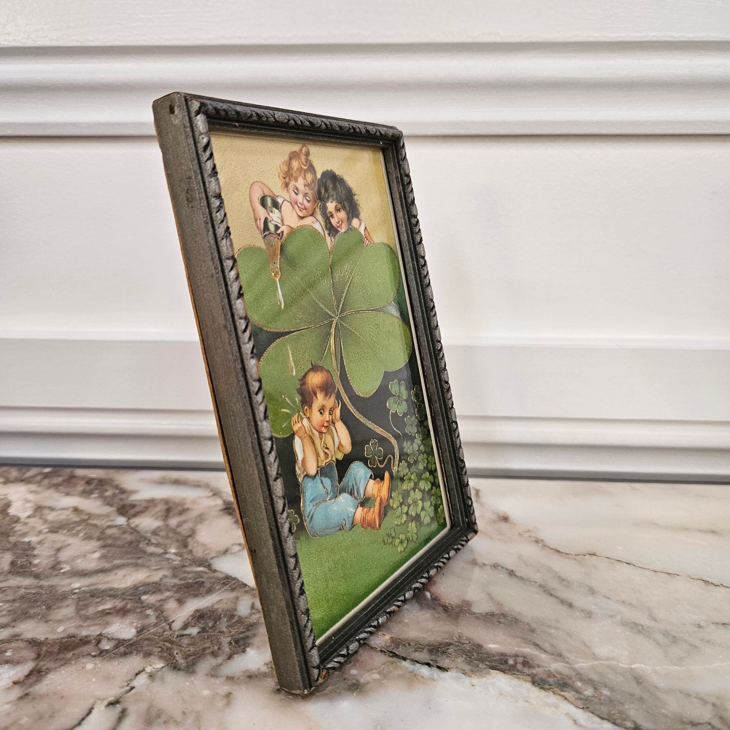 Charming Vintage Post card in vintage frame
