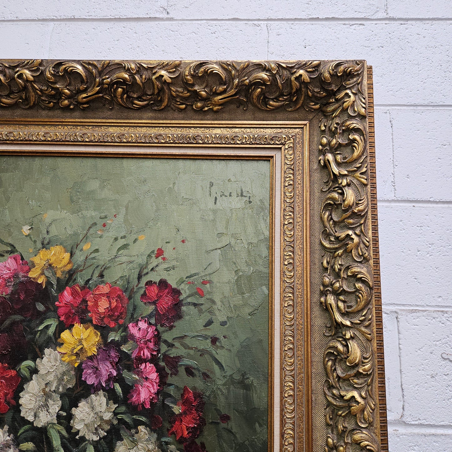 Stunning signed oil on canvas floral still life in a superb gilt frame. Sourced directly from France and in good original condition