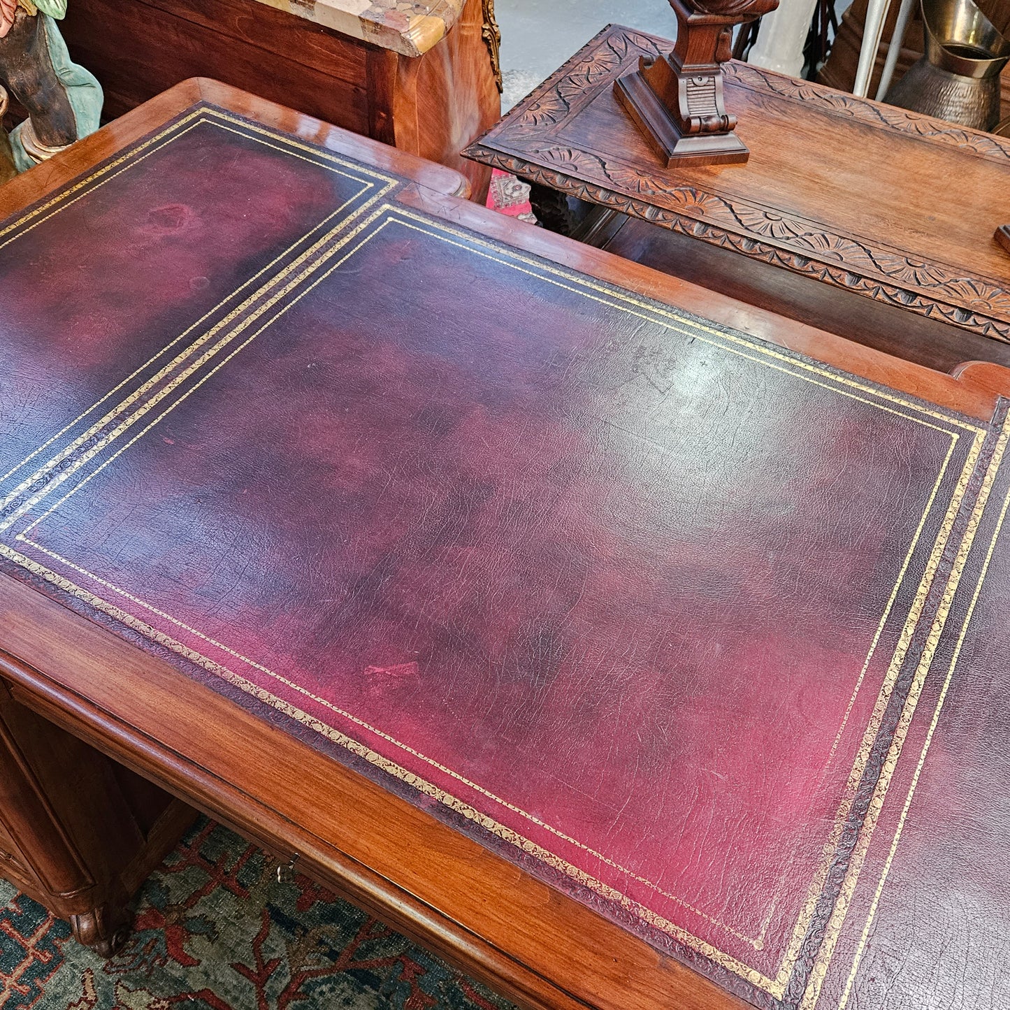 Stunning French Louis XV Style Leather Top Desk
