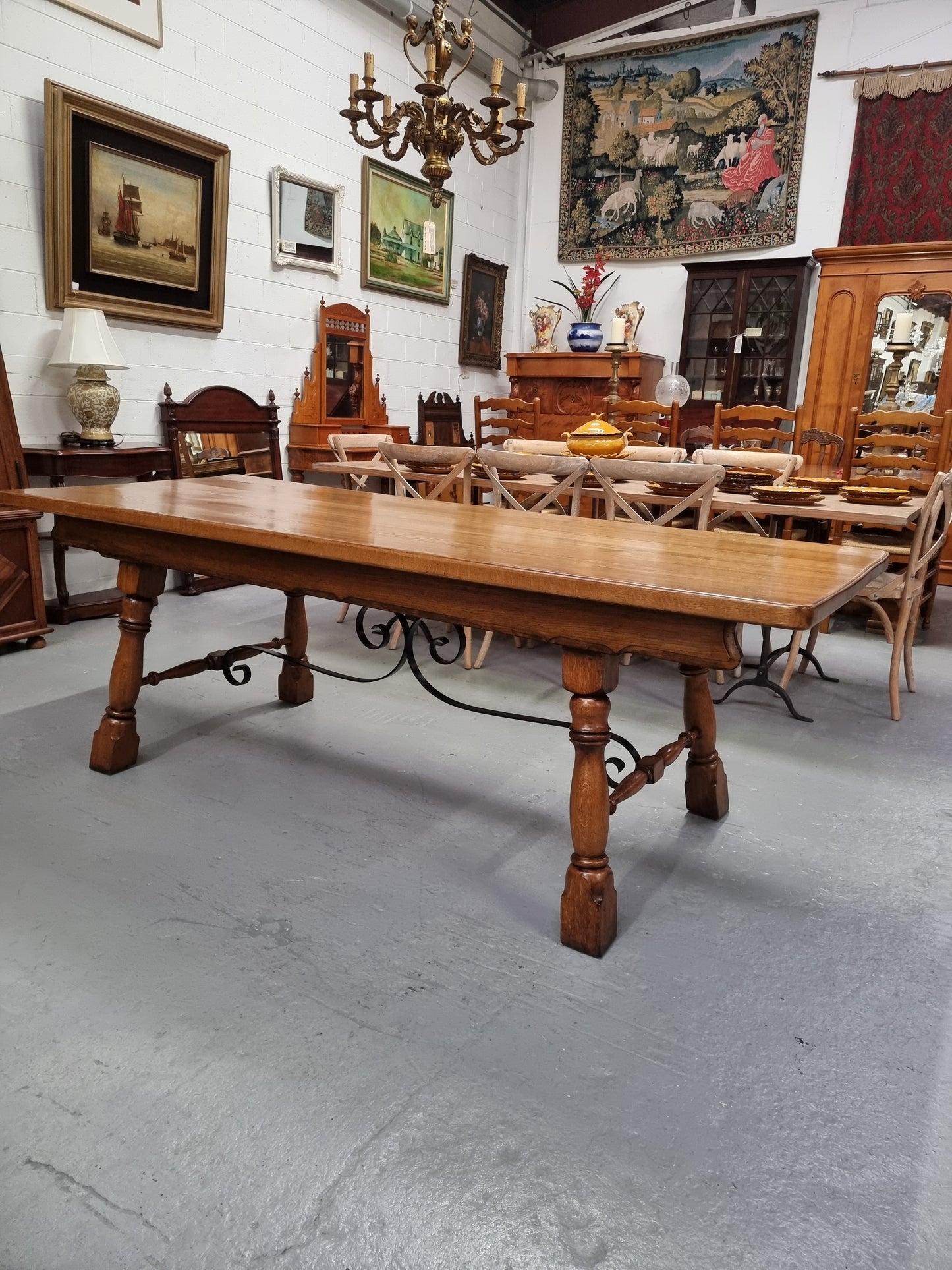 French Spanish Style Oak Farmhouse Table
