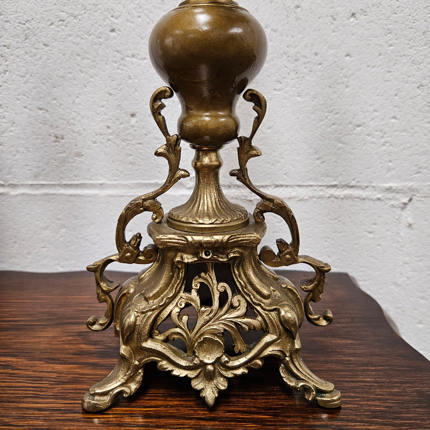 Pair of Vintage Brass & Porcelain Candlesticks