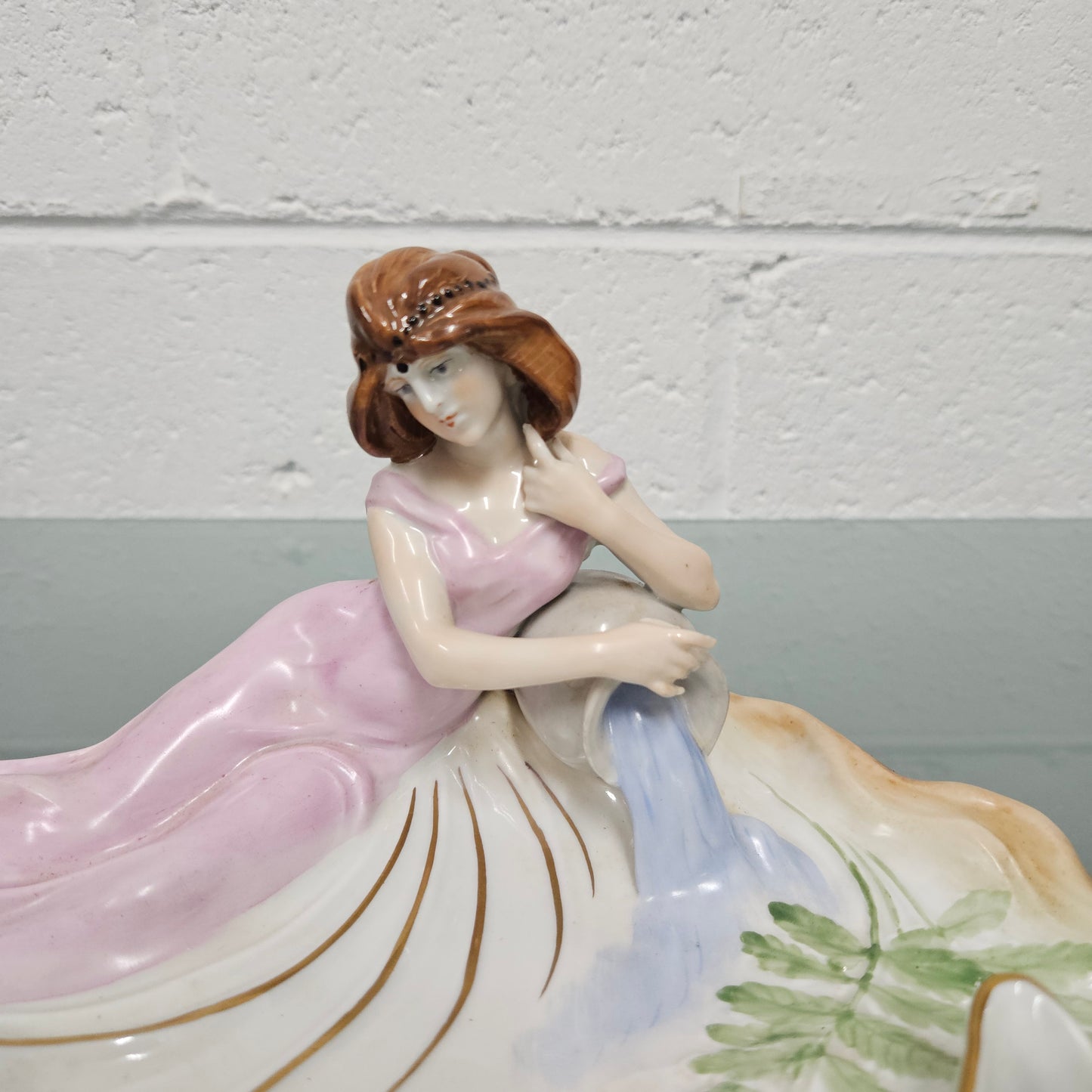 Hand Painted PMP Dresden Art Nouveau Maiden & Water Ewer