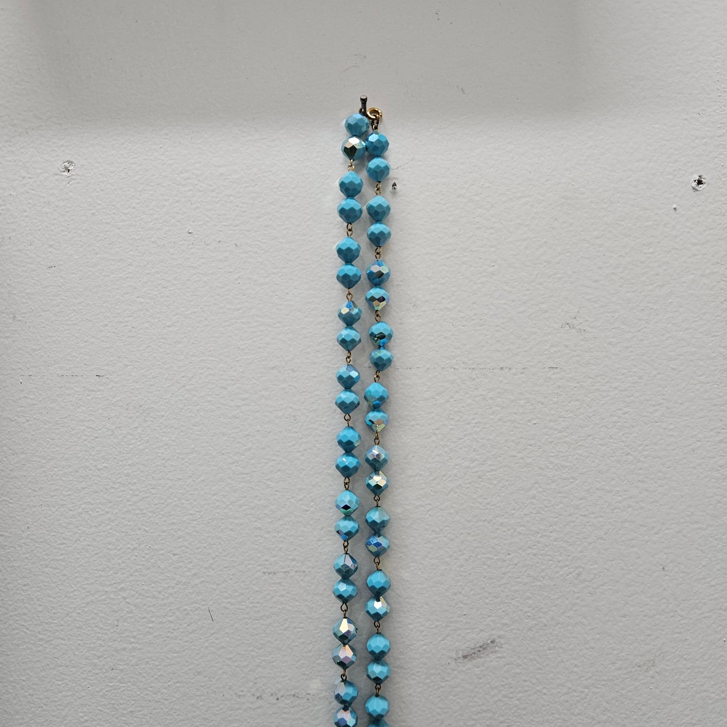 Vintage Turquoise Crystal Iridescent Glass Beads