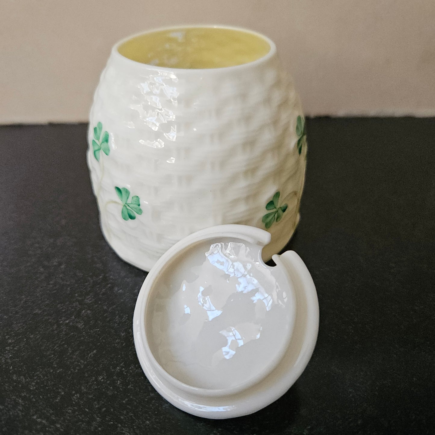 Belleek China Honey Pot