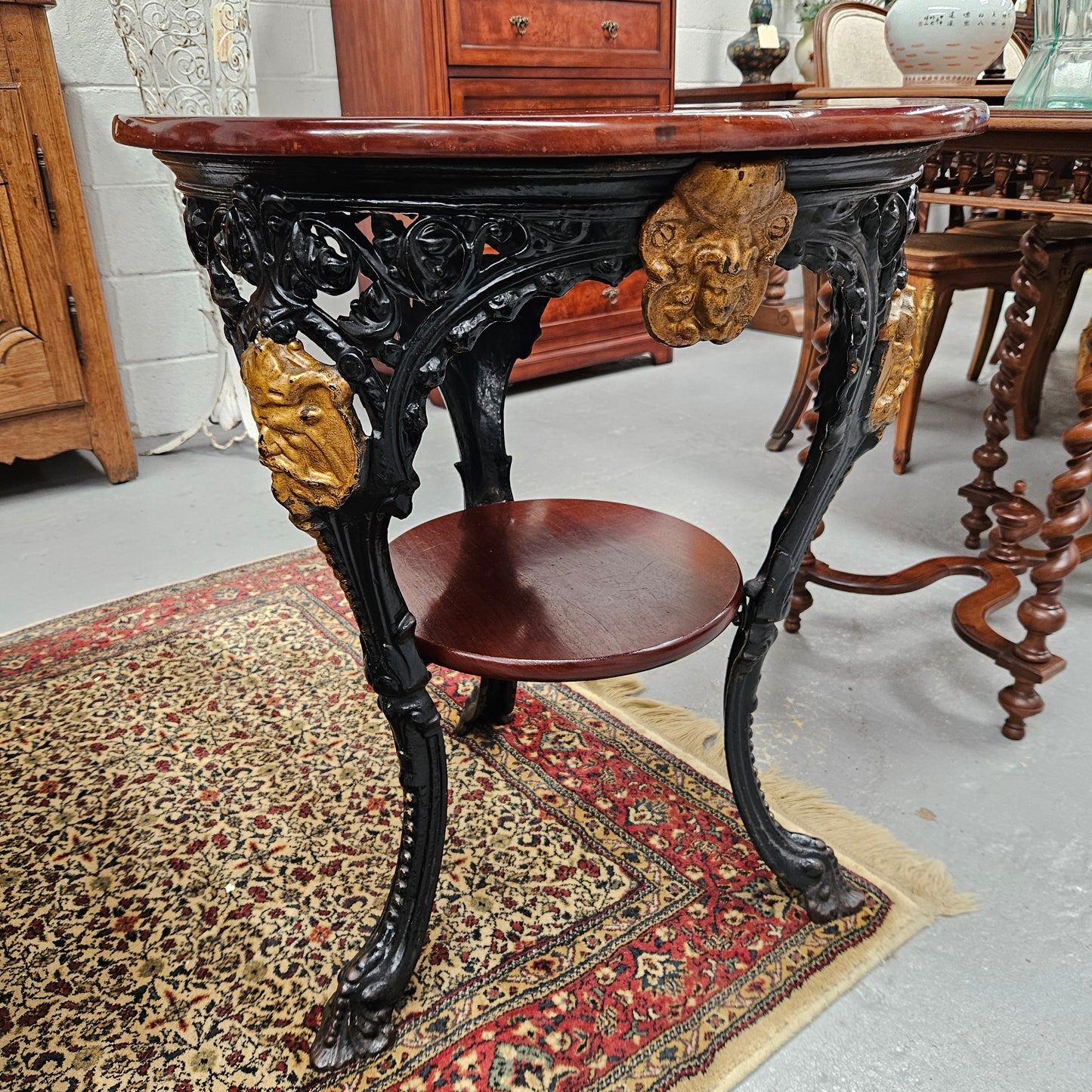 Antique Cast Iron Pub Table