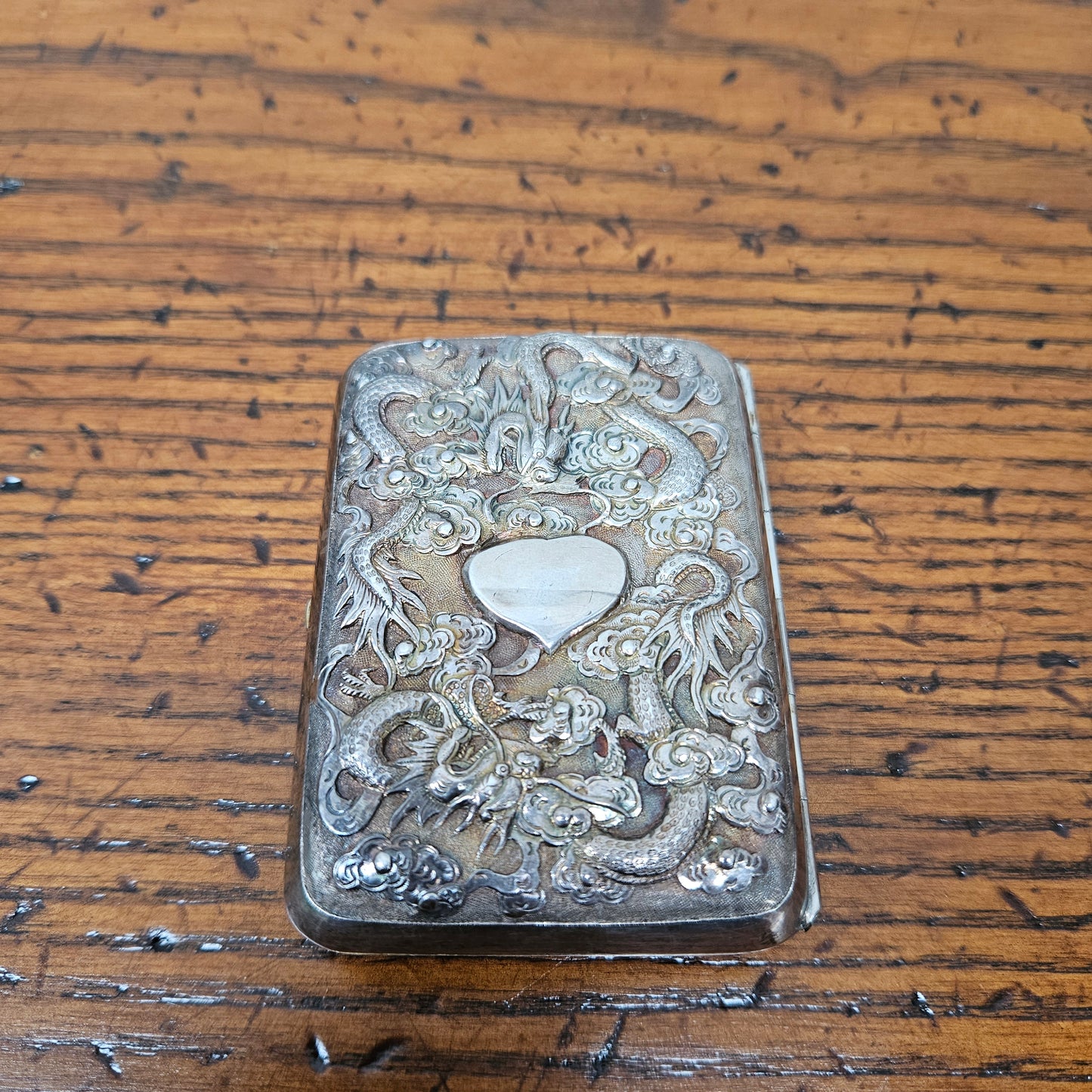 Antique Ornate Chinese Export Silver Card/Cigarette Case