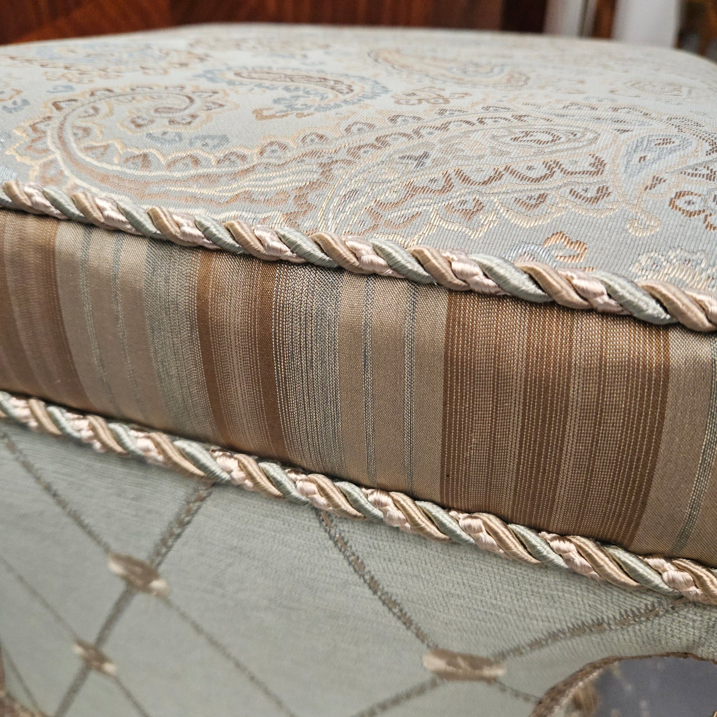 Mid Century Upholstered Ottoman