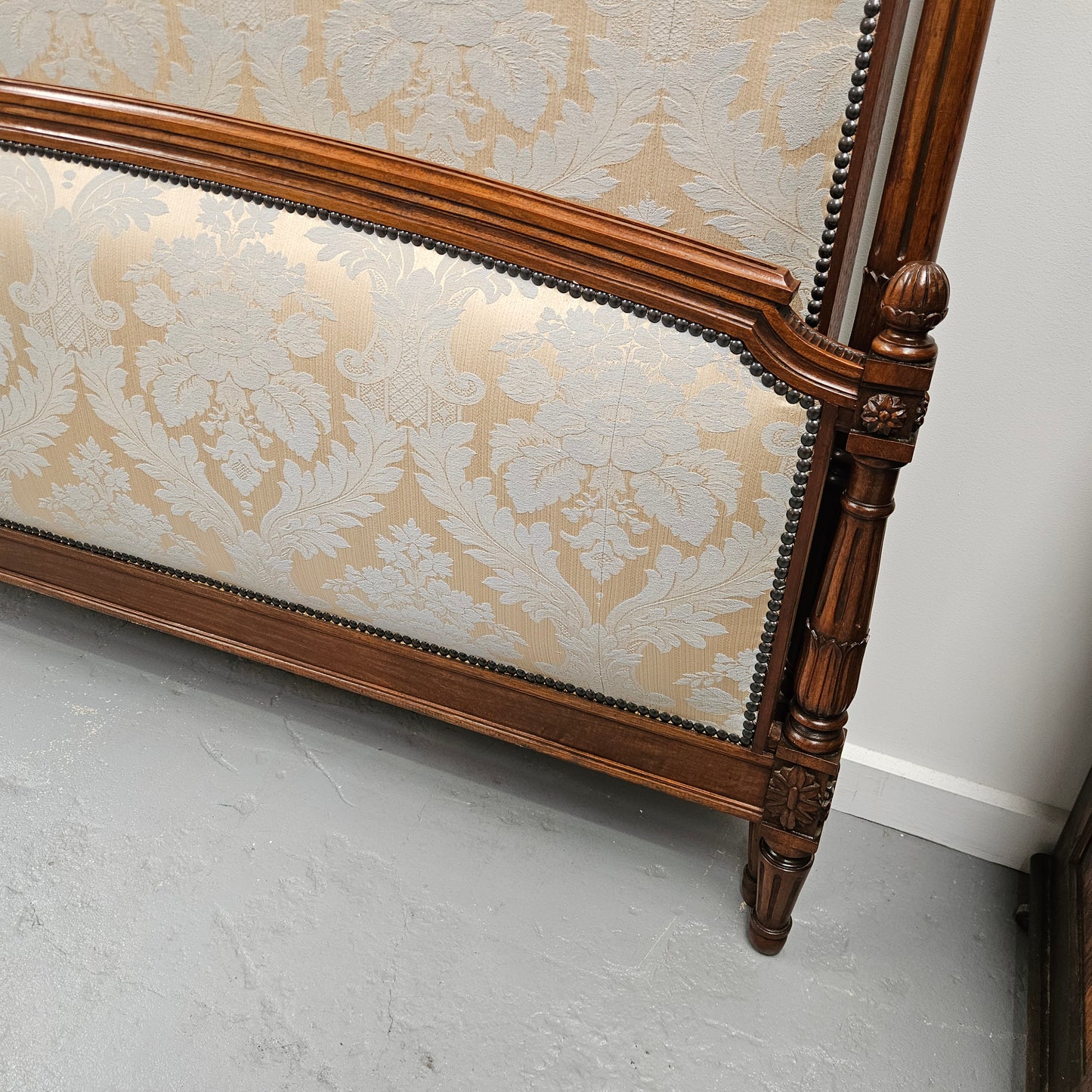 19th Century Louis XVI Style Walnut King Size Bed