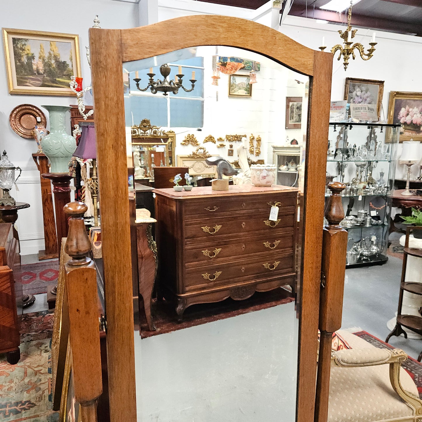 Grand Queensland Maple Cheval Mirror