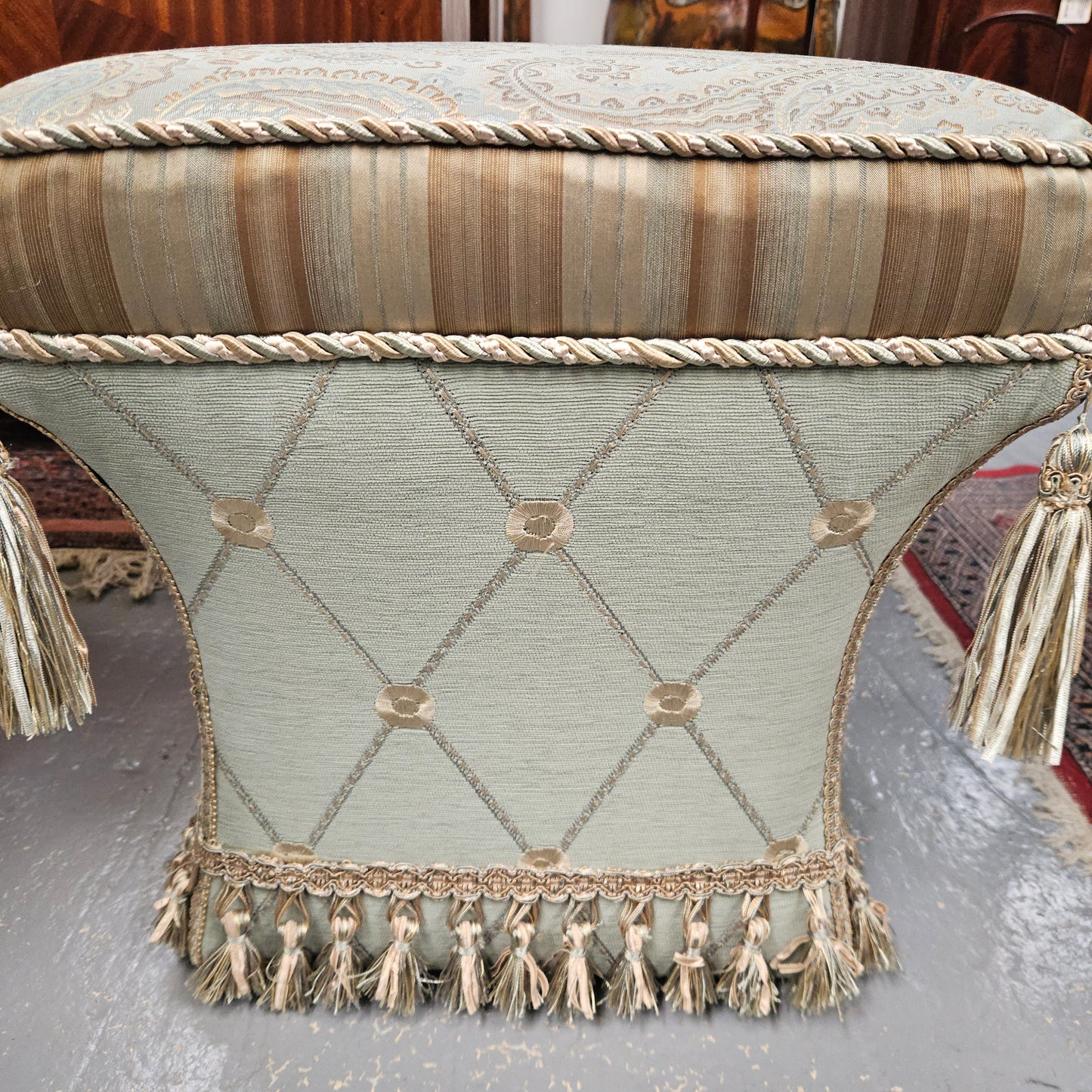 Mid Century Upholstered Ottoman