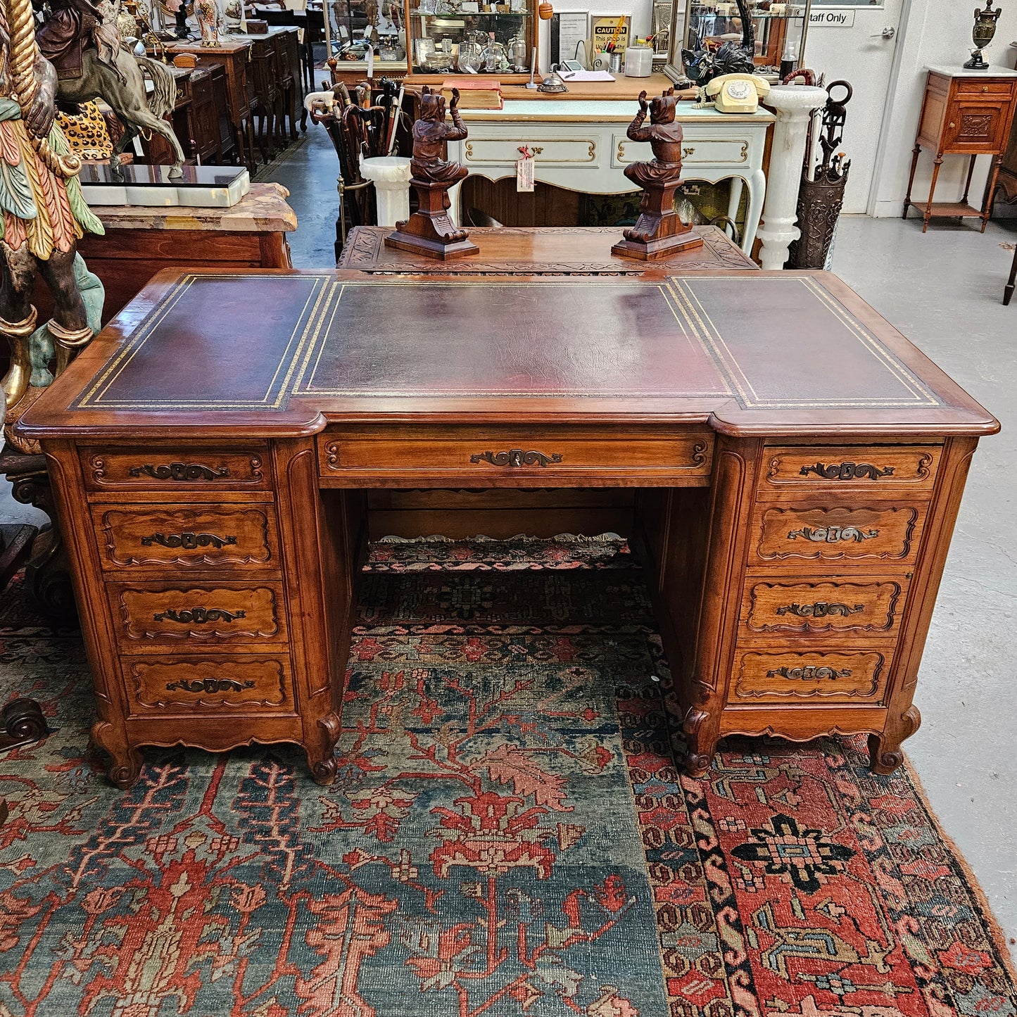 Stunning French Louis XV Style Leather Top Desk