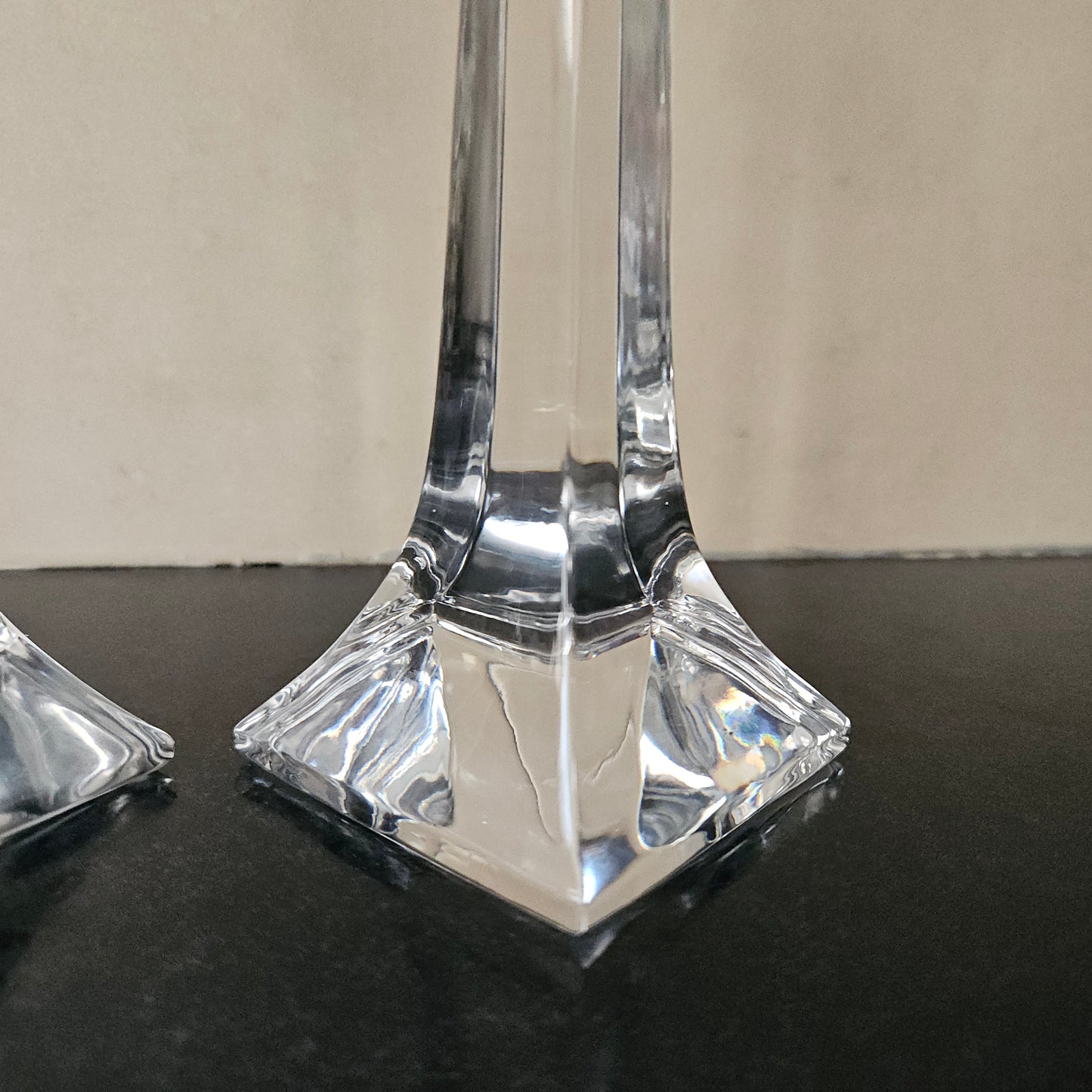 Pair Of Elegant Glass Candle Holders