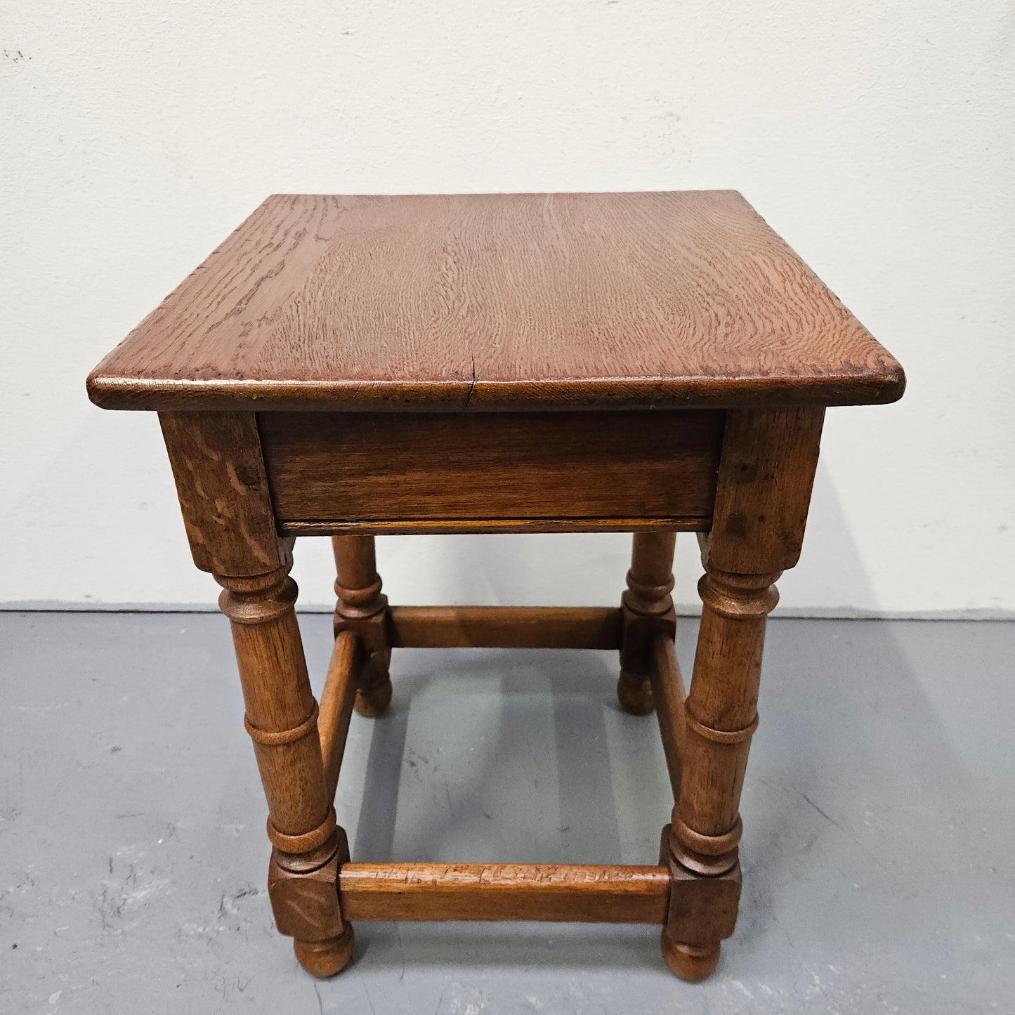 French Oak Farmhouse Style Side Table