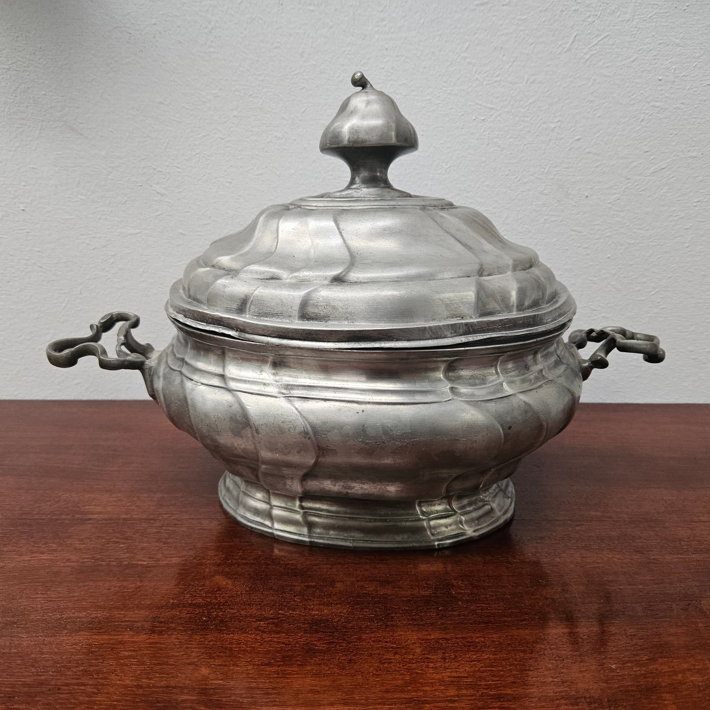 Antique German Pewter Tureen Marked