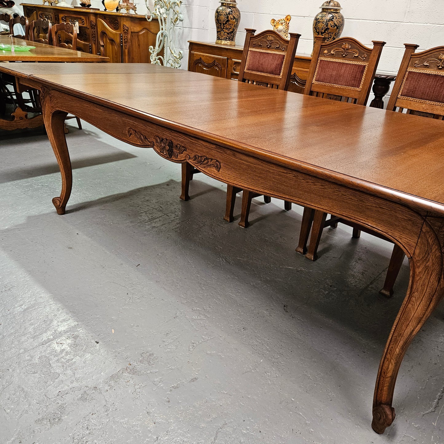 Stunning Large French Provincial Oak Extension Table