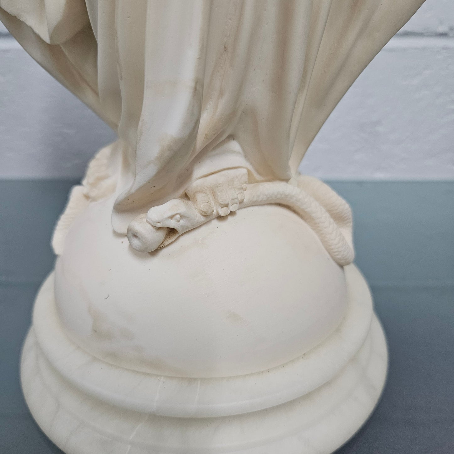 Vintage Superbly Cast Faux Marble Statue Of Our Lady Of Grace