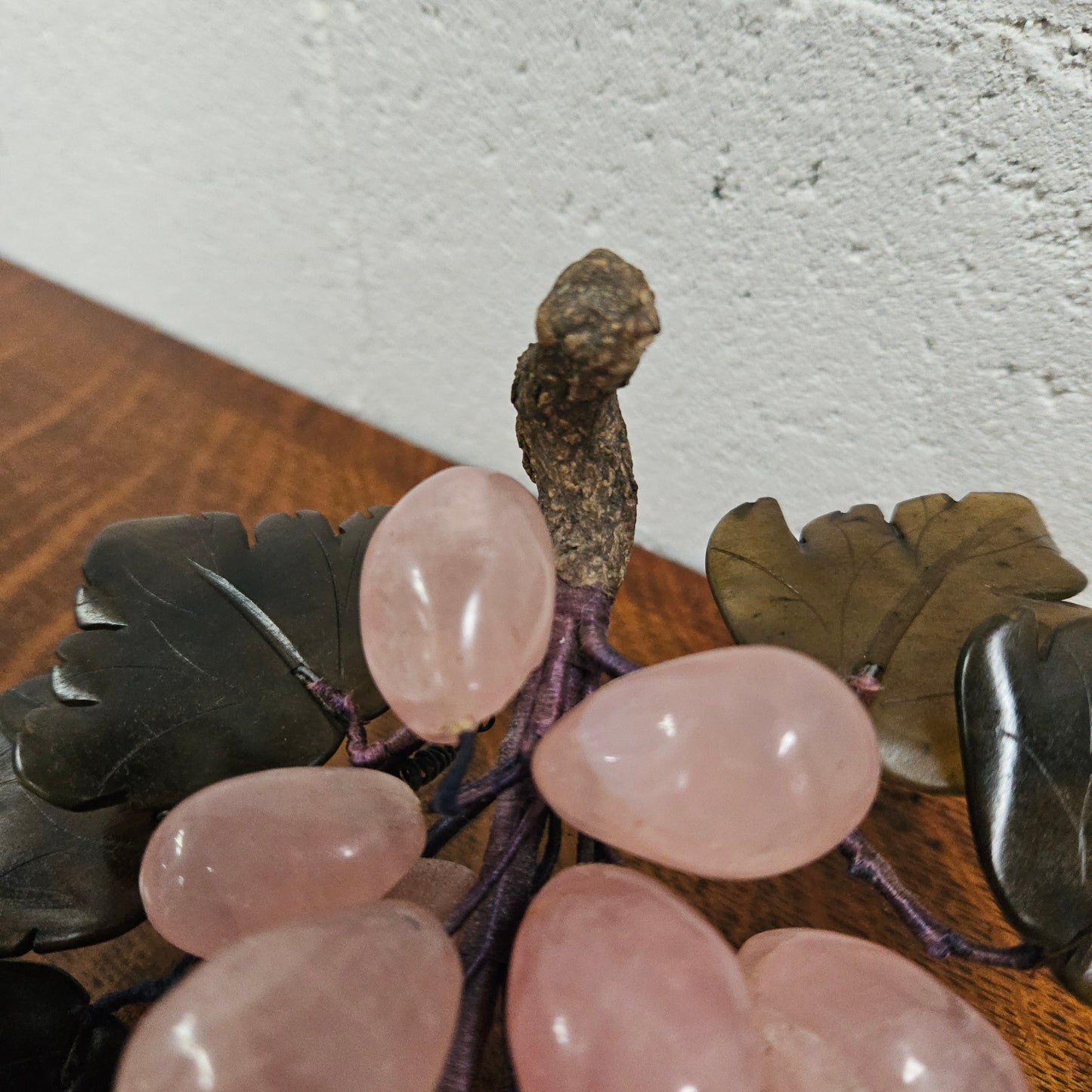 Vintage Chinese Rose Quartz Bunch of Grapes
