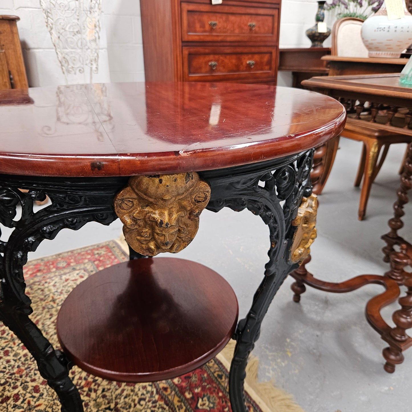 Antique Cast Iron Pub Table