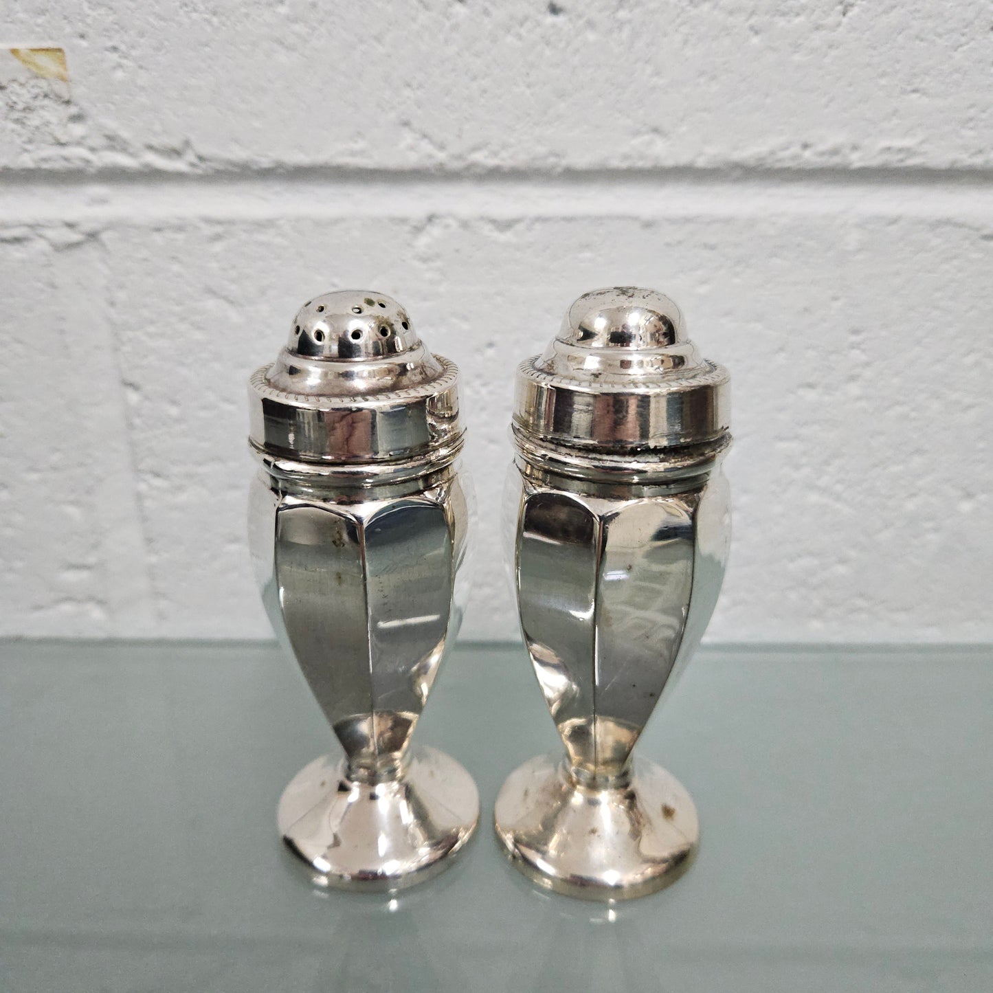 Pair EPNS Silver Plated Salt & Pepper Shakers