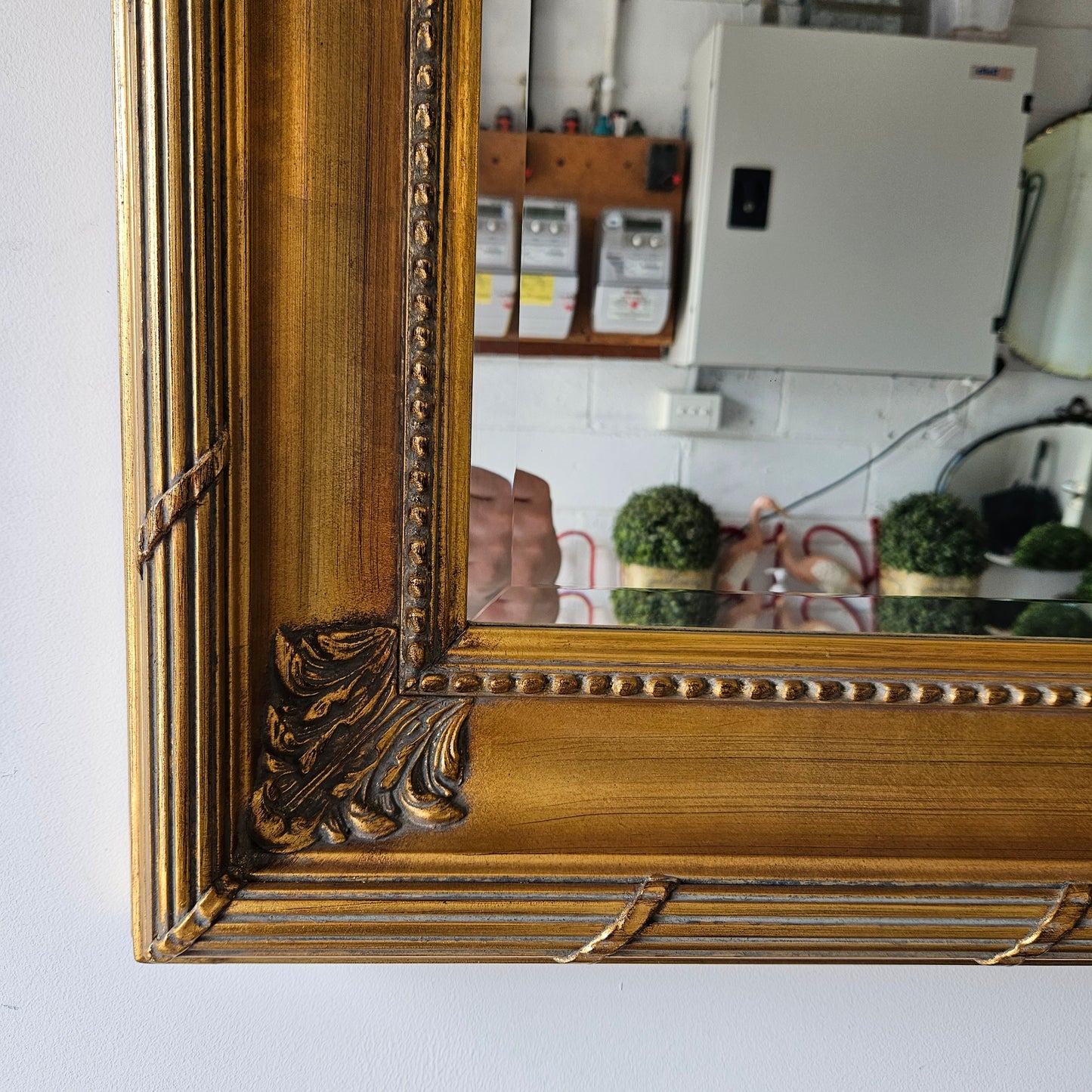 Beautiful Vintage Gilt Framed Bevelled Edged Mirror