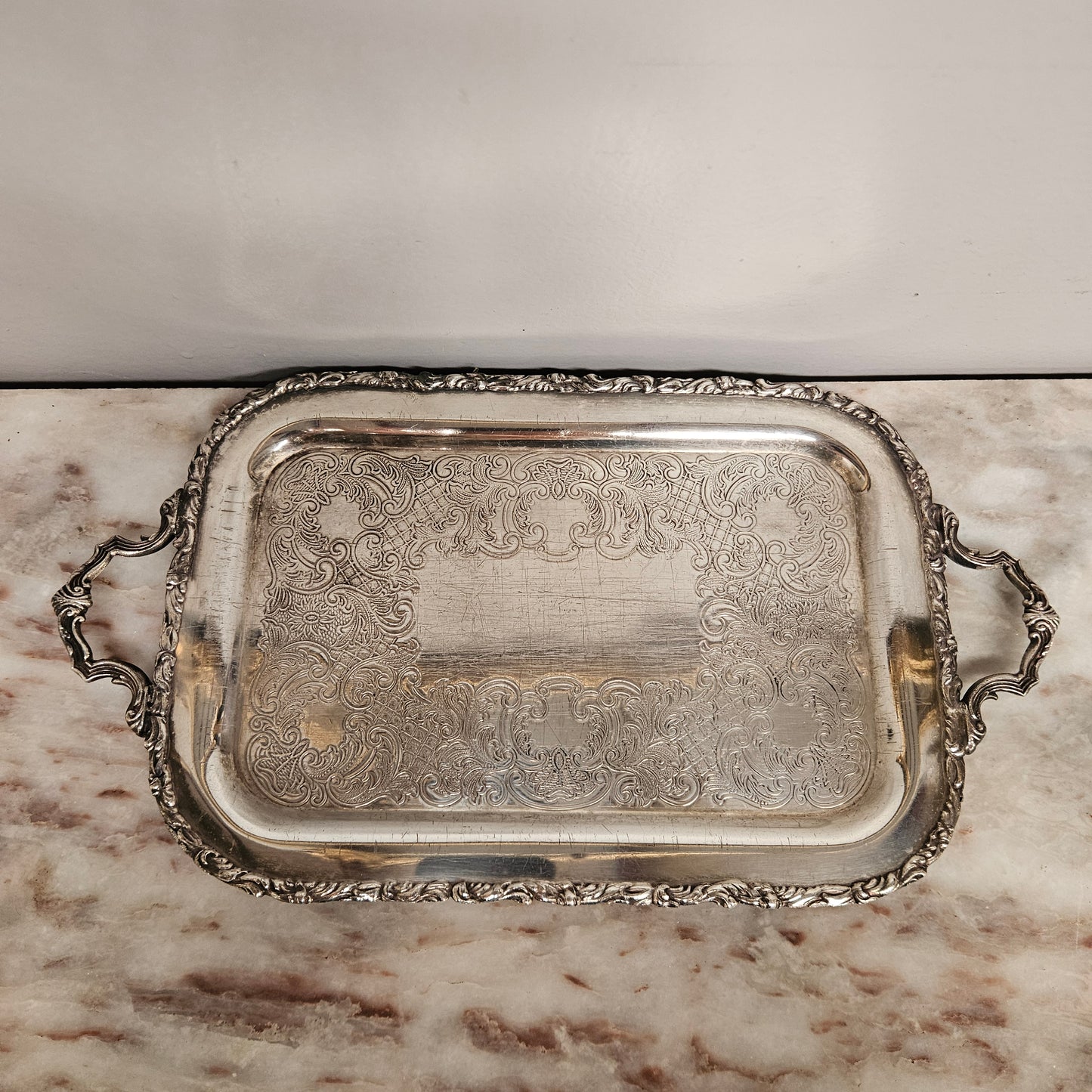 Vintage Sheffield Silver Plated Tray