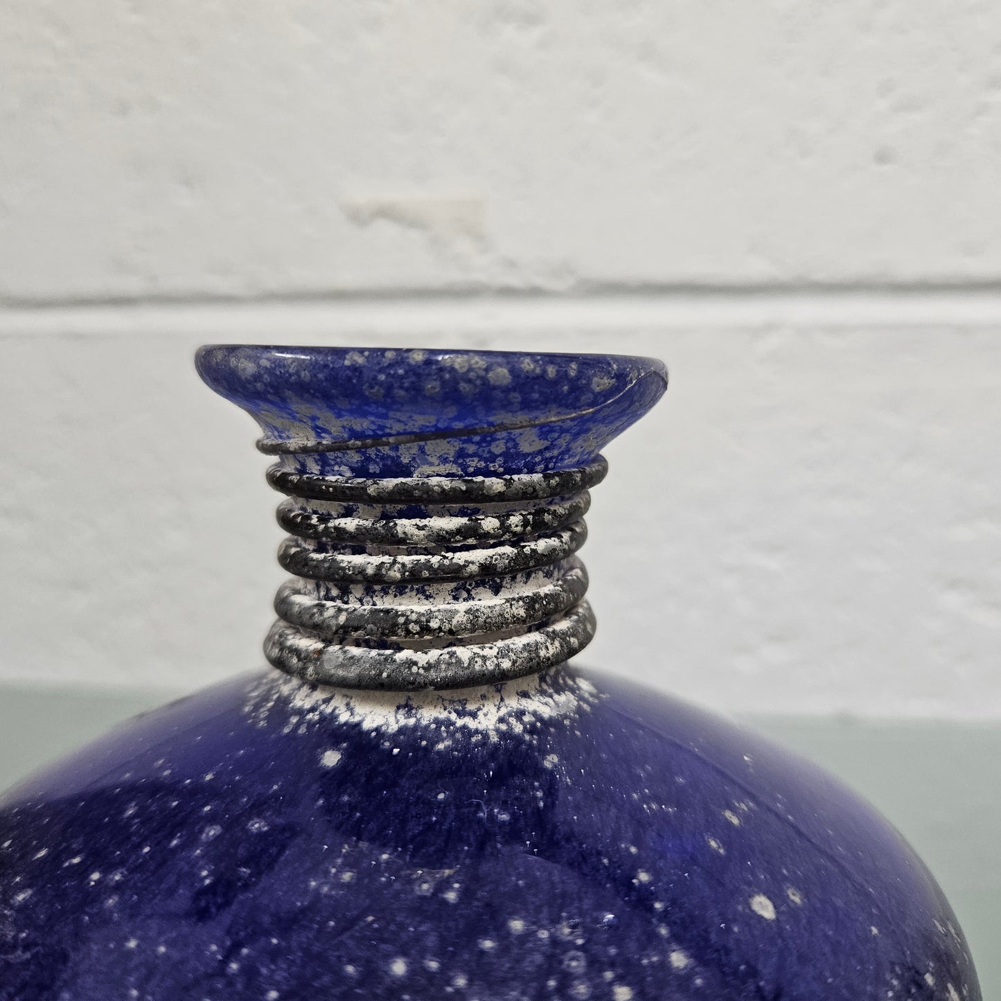 Vintage Cobalt Blue Art Glass Vase