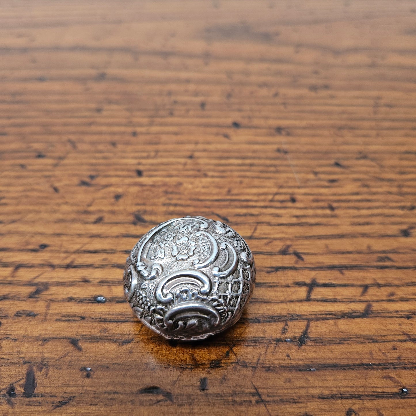 Antique Birmingham Sterling Silver Pill Box