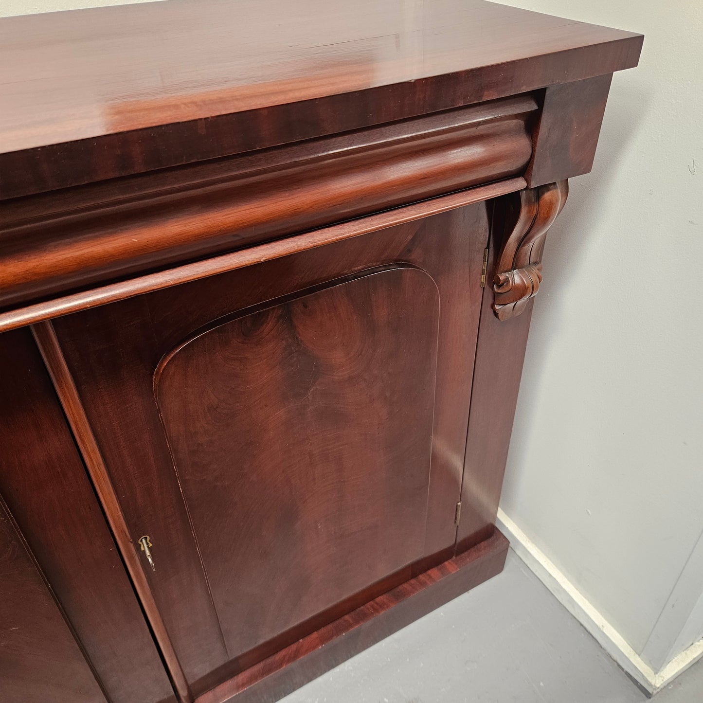 Solid Mahogany Two Door Cabinet With Drawer