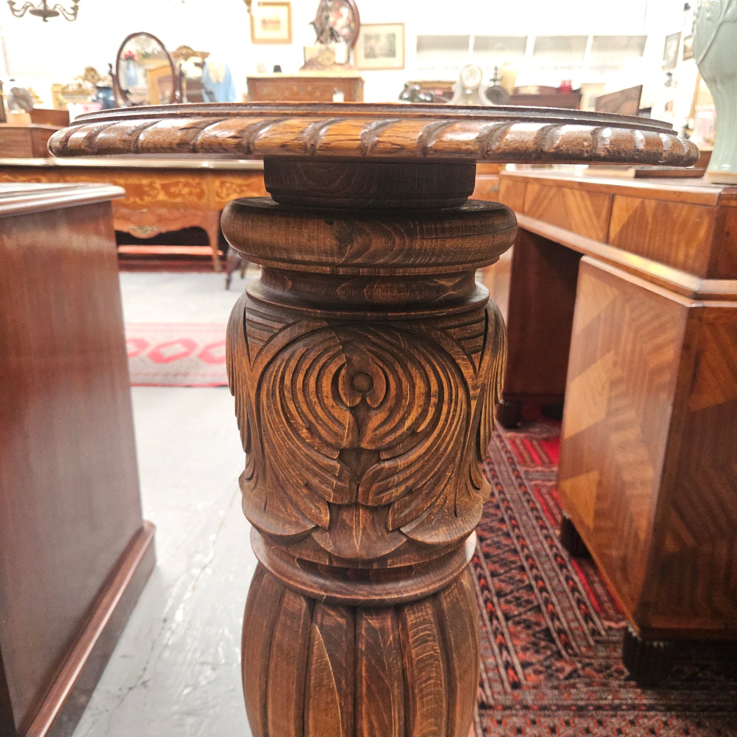 Nicely Carved French Oak Pedestal