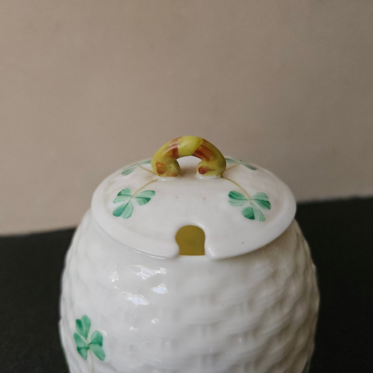 Belleek China Honey Pot