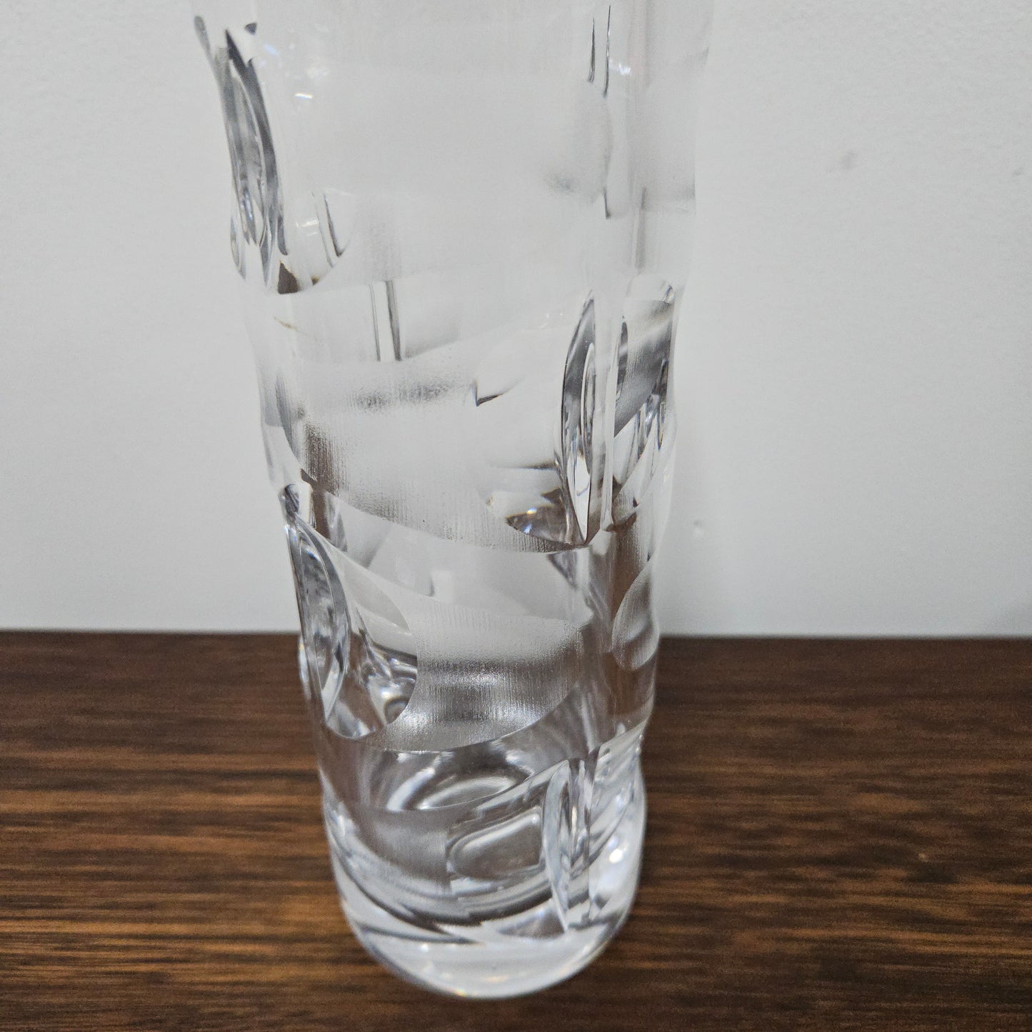 Deco Style Bohemian Carved Heavy Glass Vase