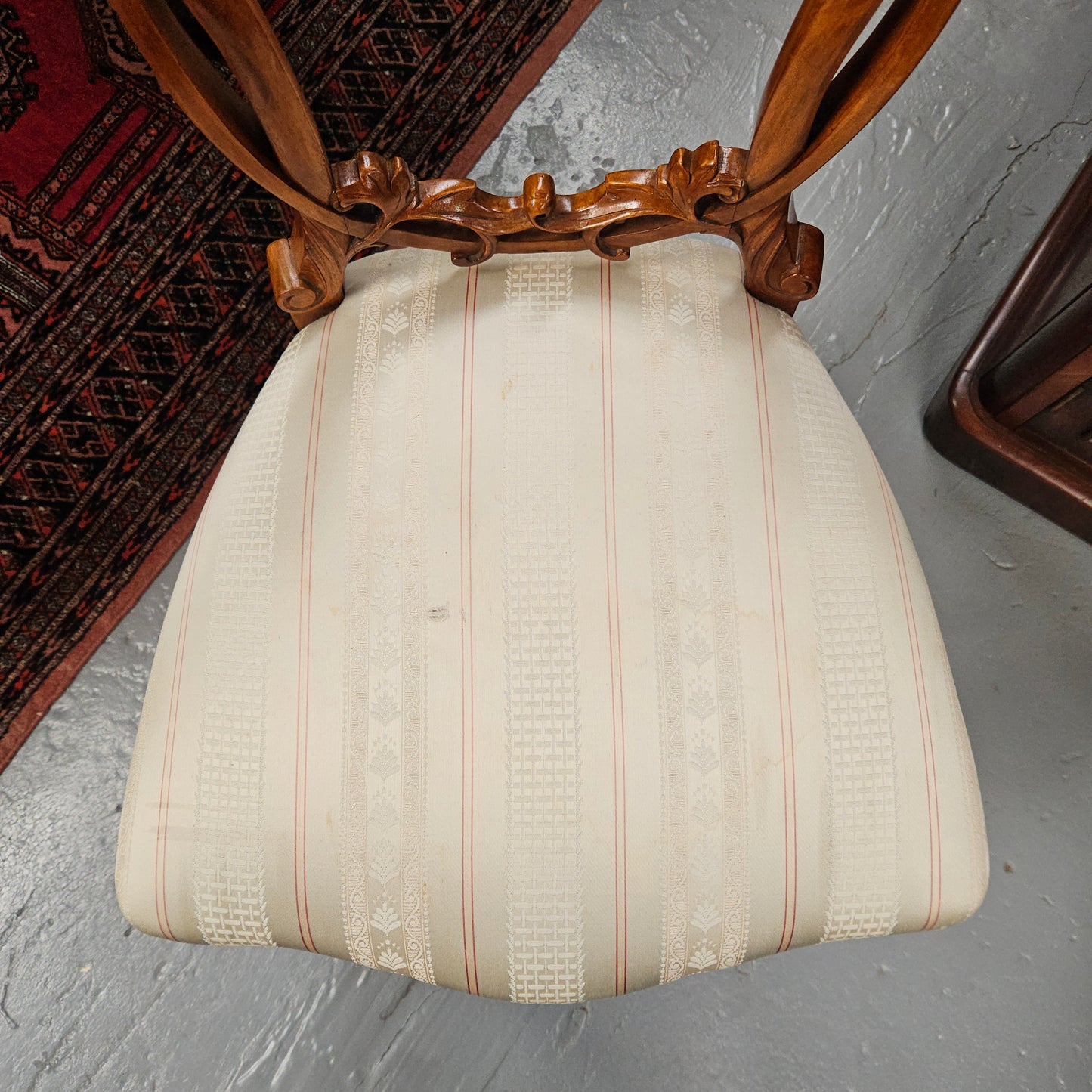 Victorian Walnut Carved Back Side Chair