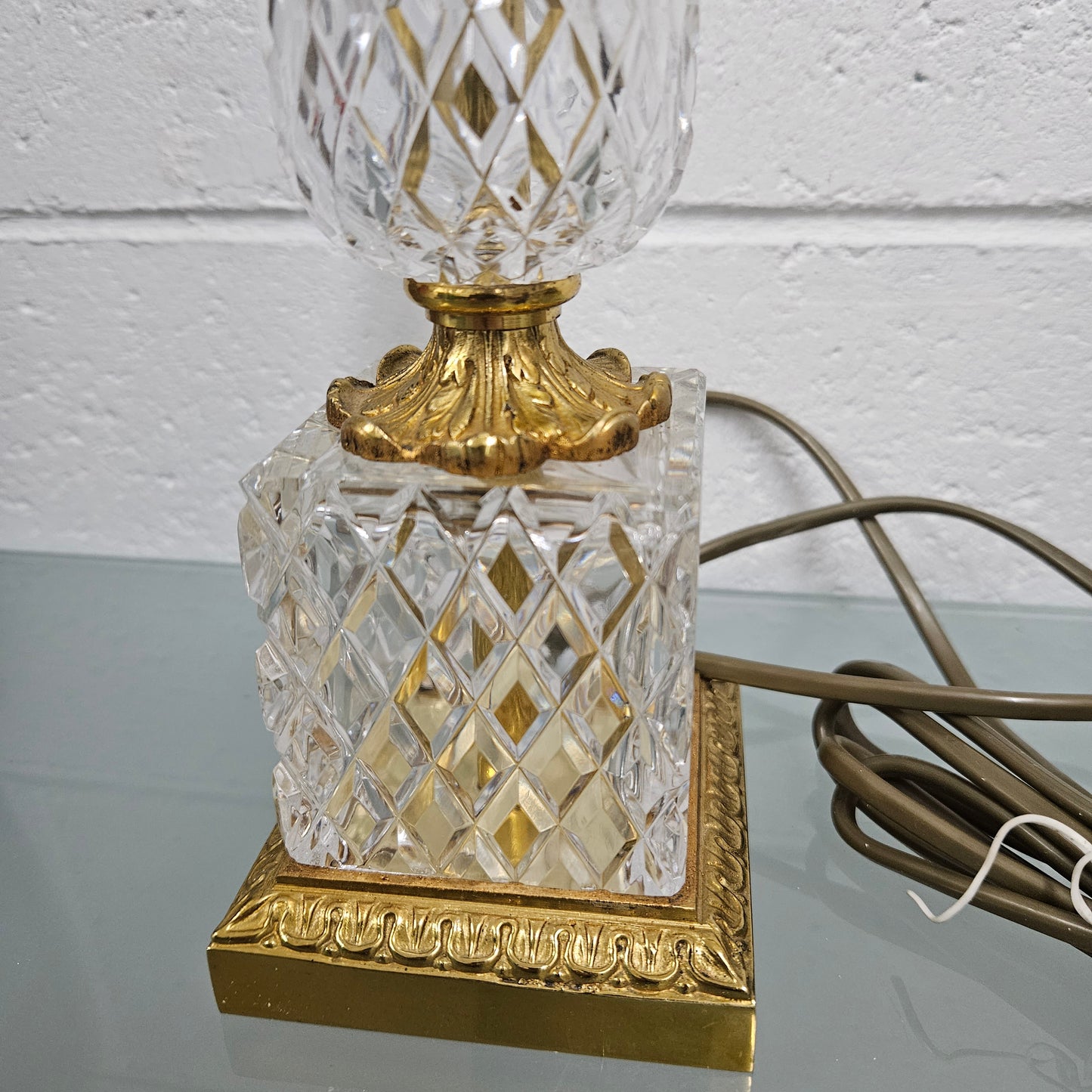French Ormolu and Crystal Lamp