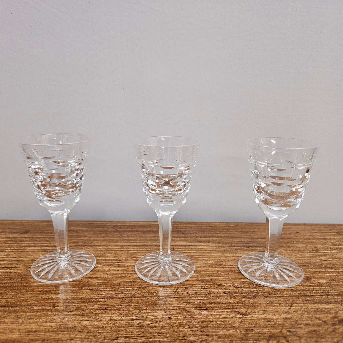 Set Of 6 Stemmed Crystal Port Glasses
