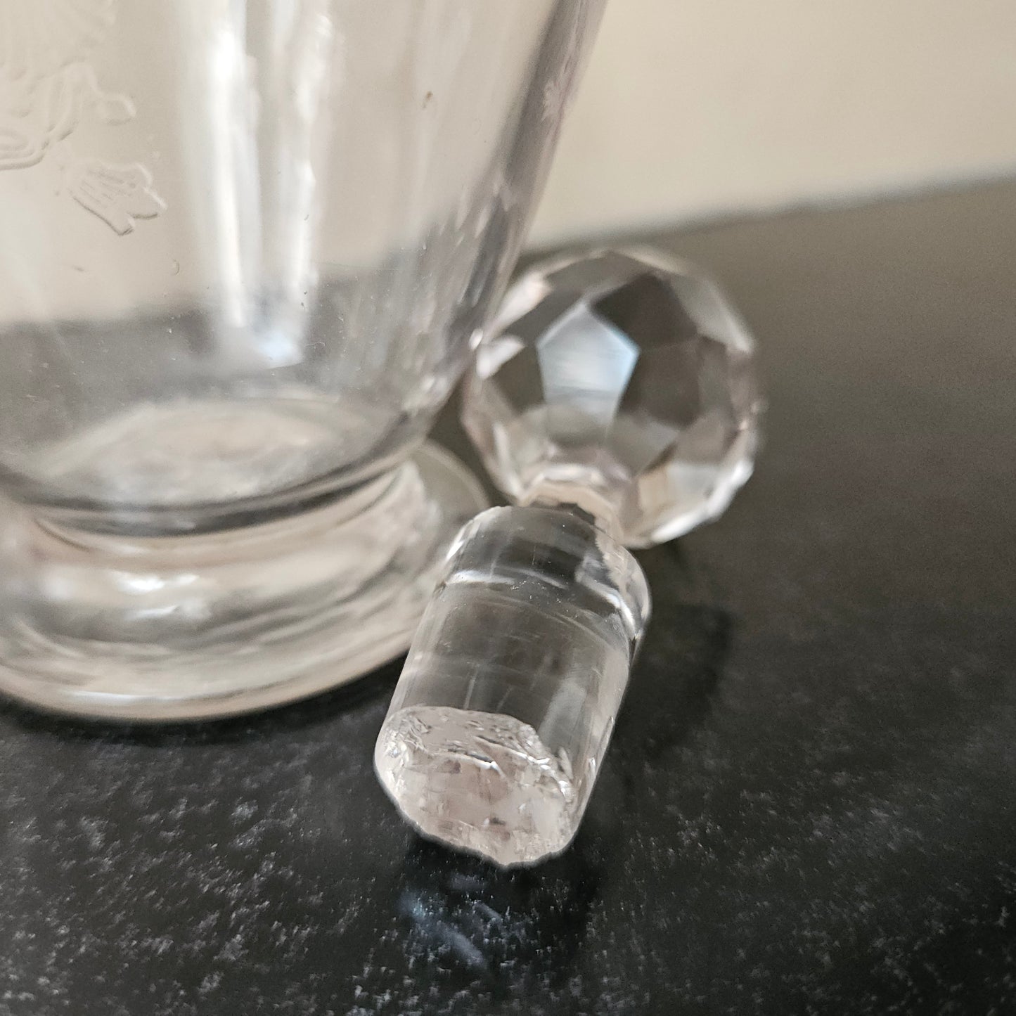 Antique Acid Etched Decanter