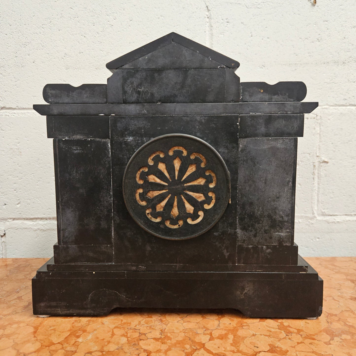 Stunning Kilpatrick & Co Mantle Clock Inlaid Marble/Slate Case